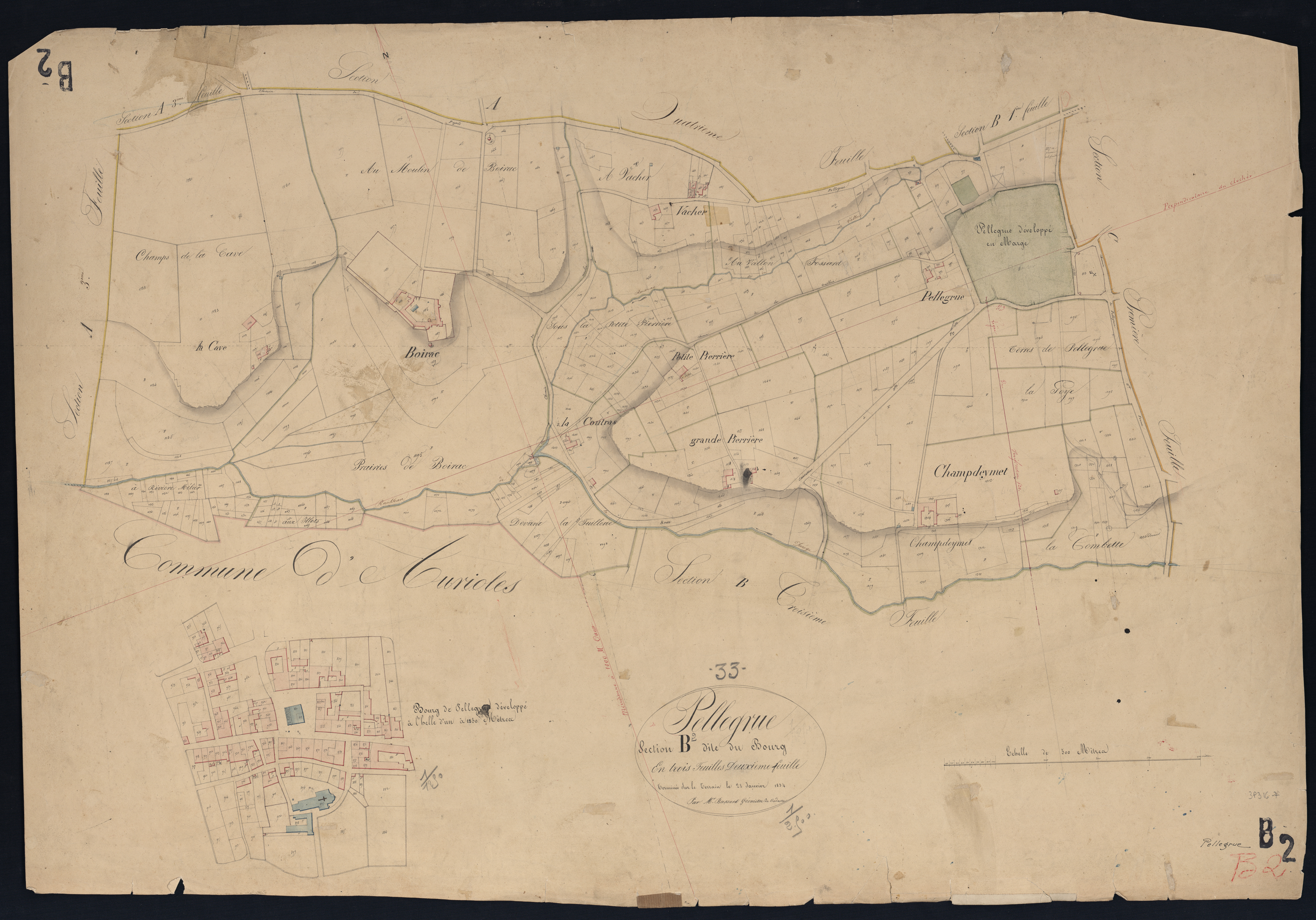 Pellegrue - -Section B feuille 2 : Le Bourg