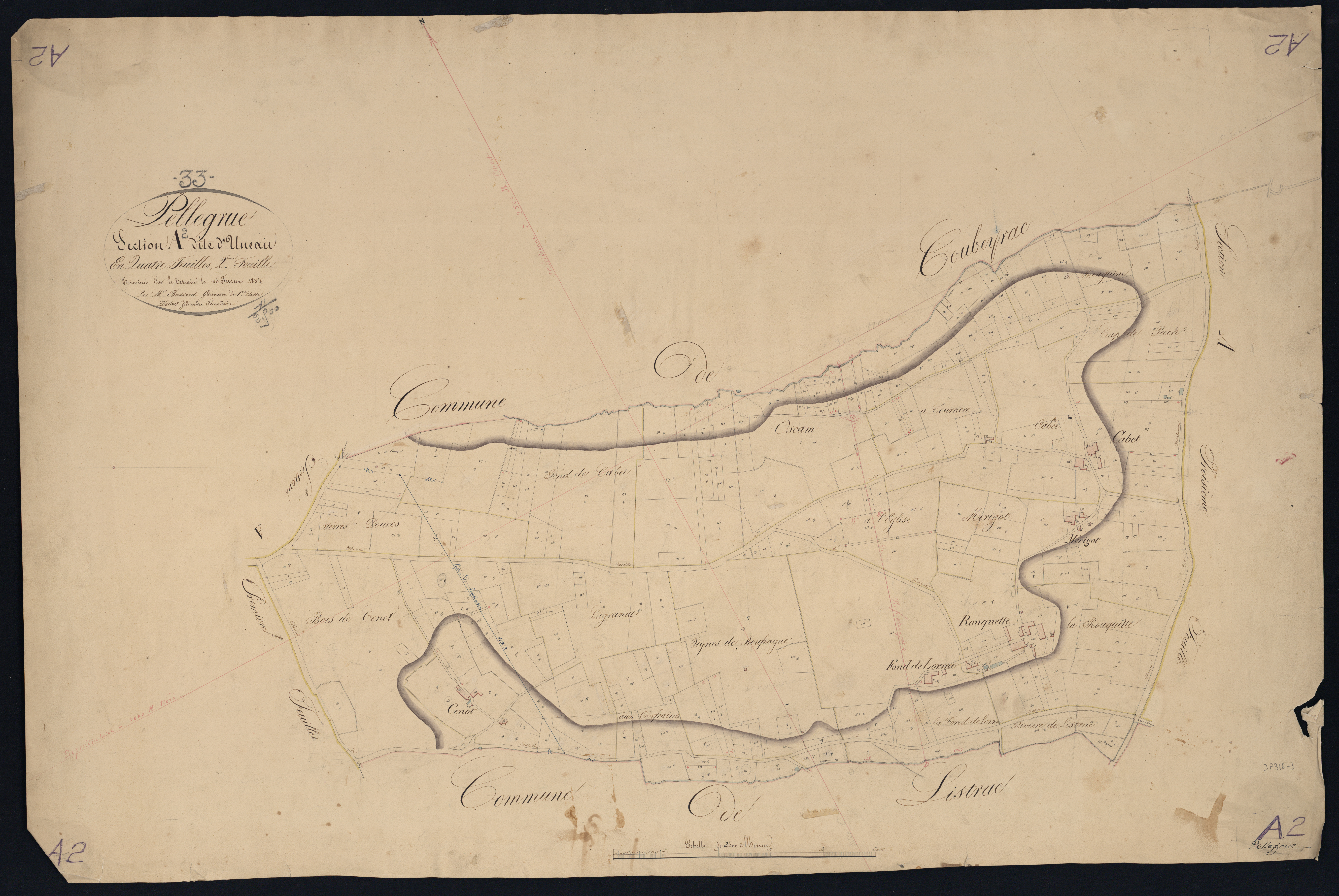 Pellegrue - -Section A feuille 2 : Uneau