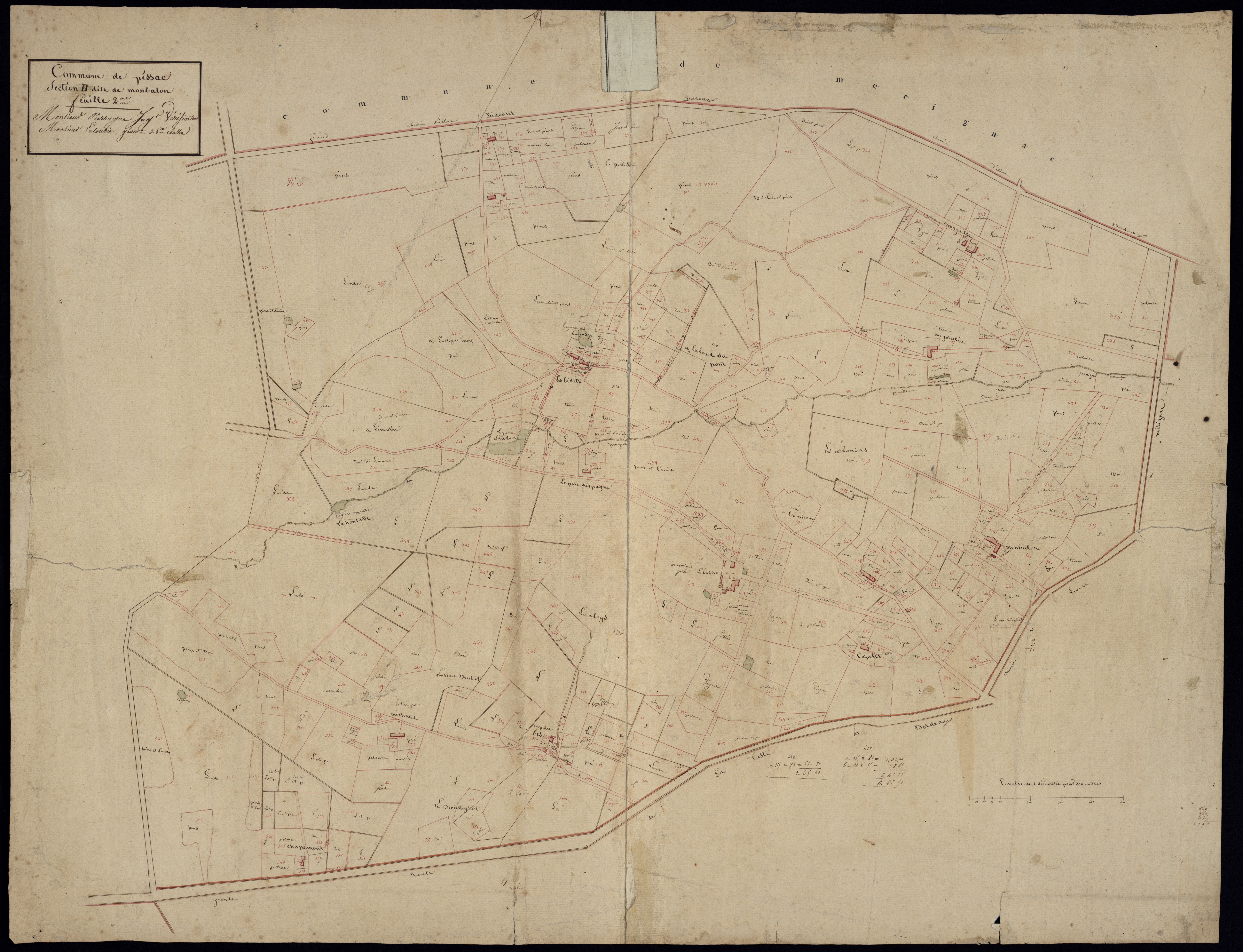 Pessac - -Section B feuille 2 : Monbalon