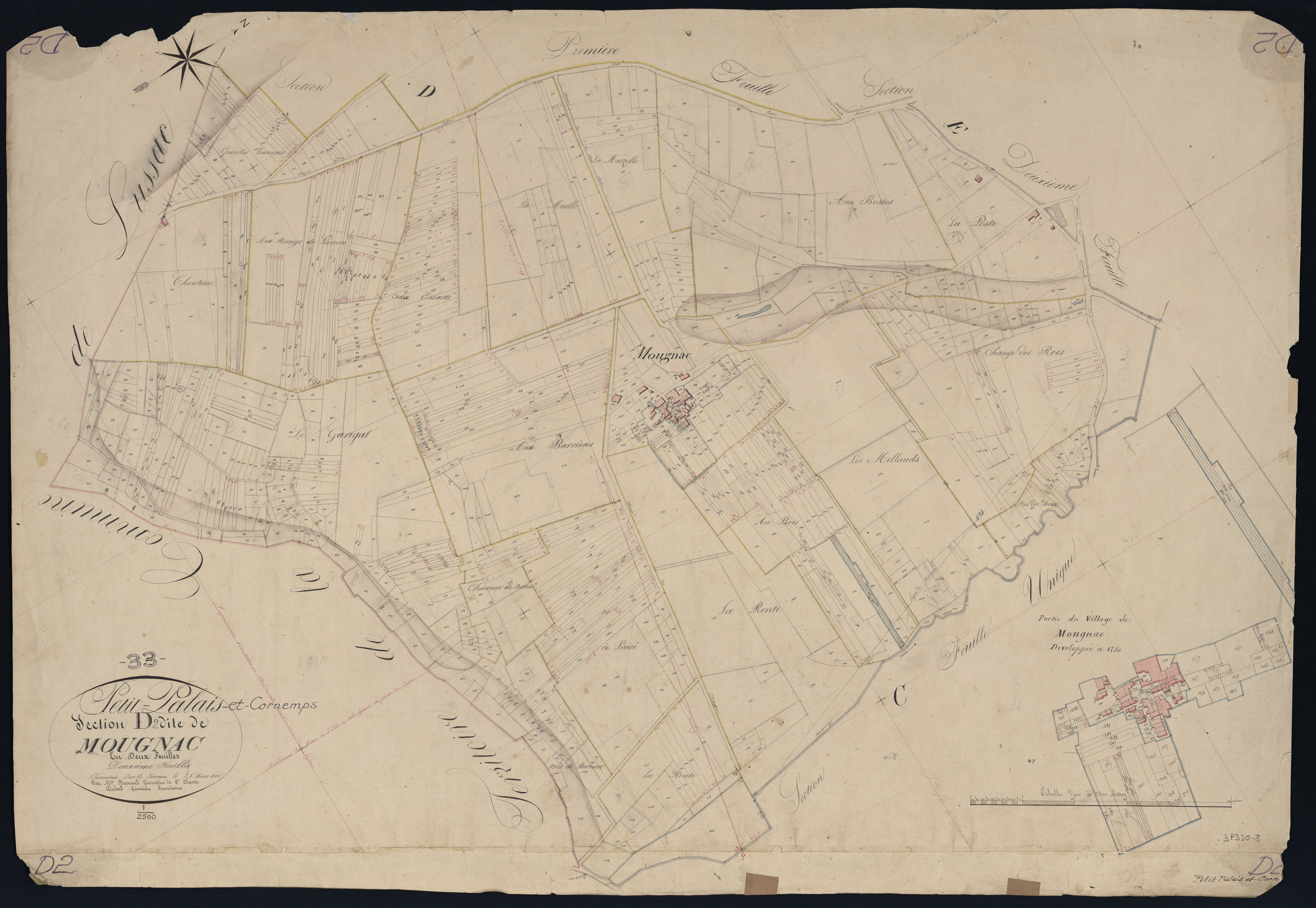 Petit-Palais-et-Cornemps - -Section D feuille 2 : Mougnac