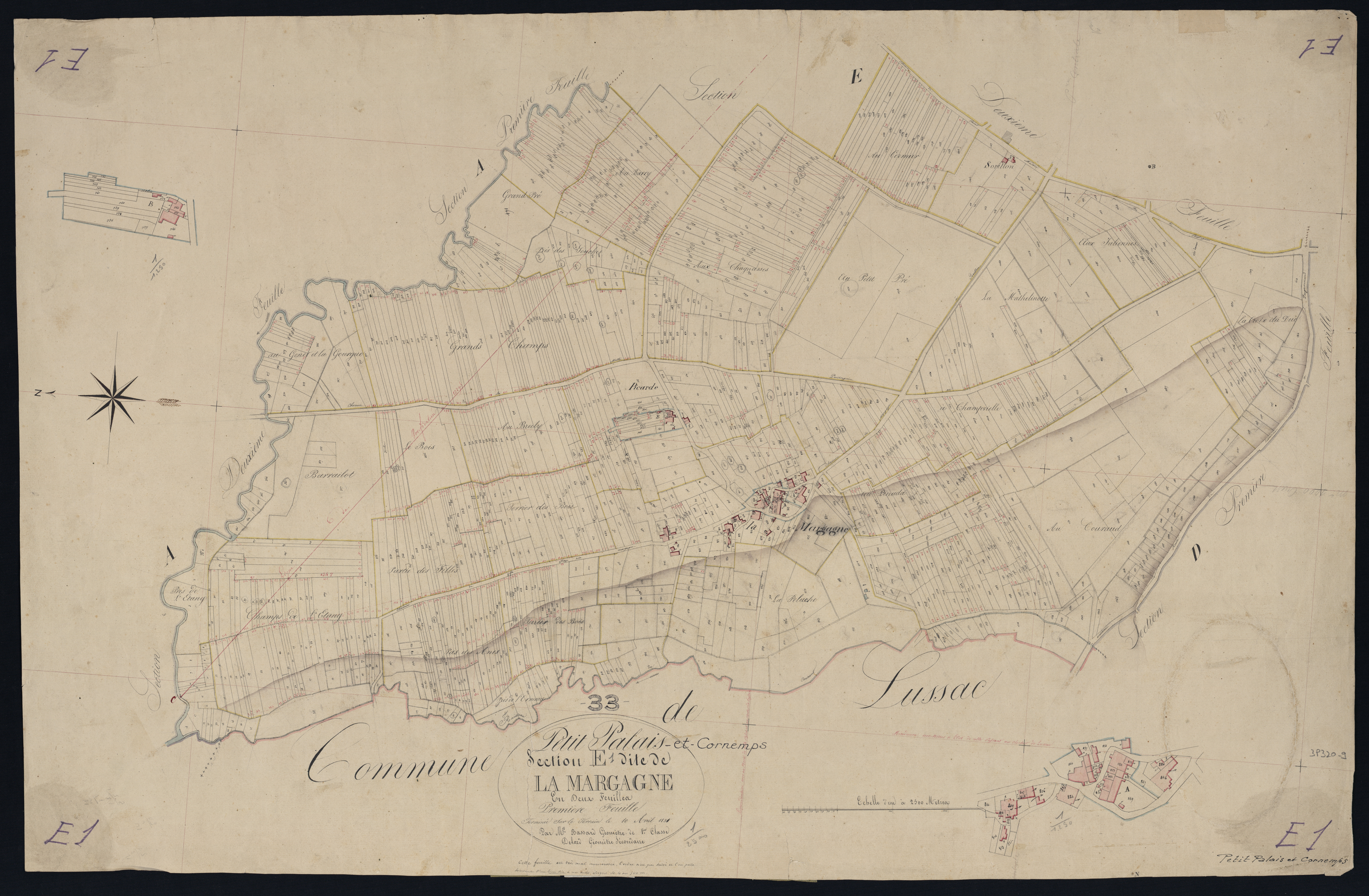 Petit-Palais-et-Cornemps - -Section E feuille 1 : La Margagne