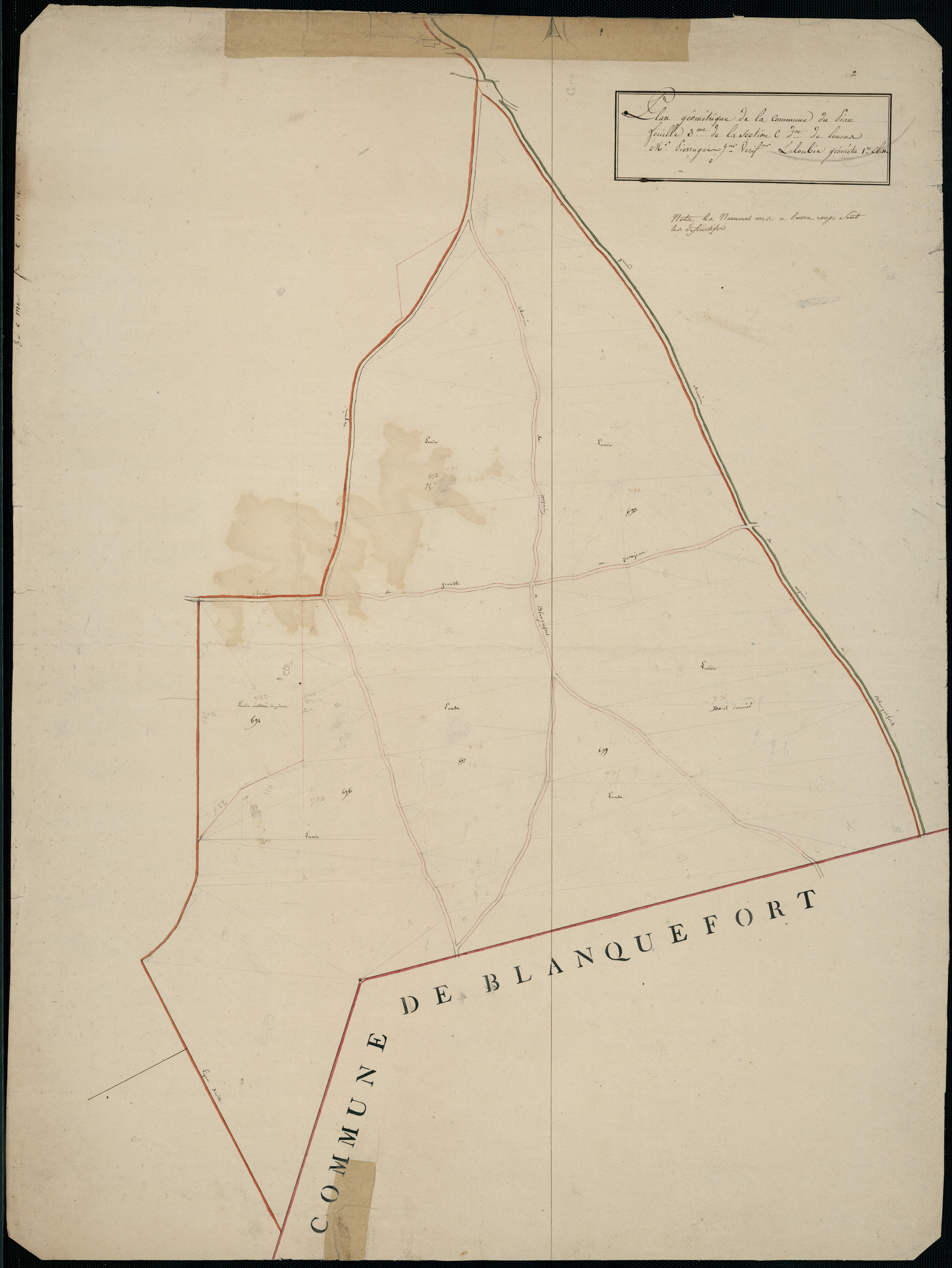 Le Pian-Médoc - -Section C feuille 3 : Louens