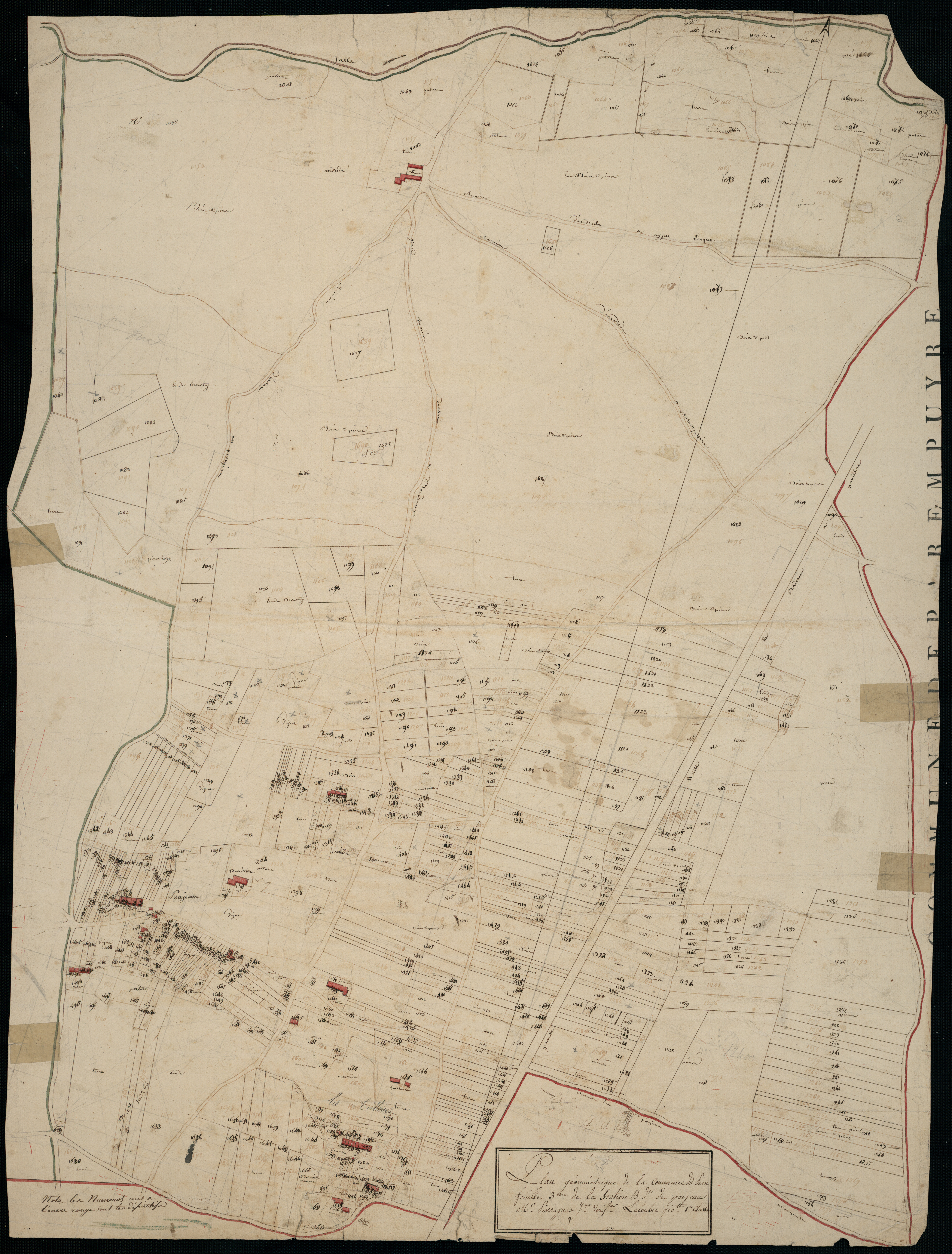 Le Pian-Médoc - -Section B feuille 3 : Le Poujeau