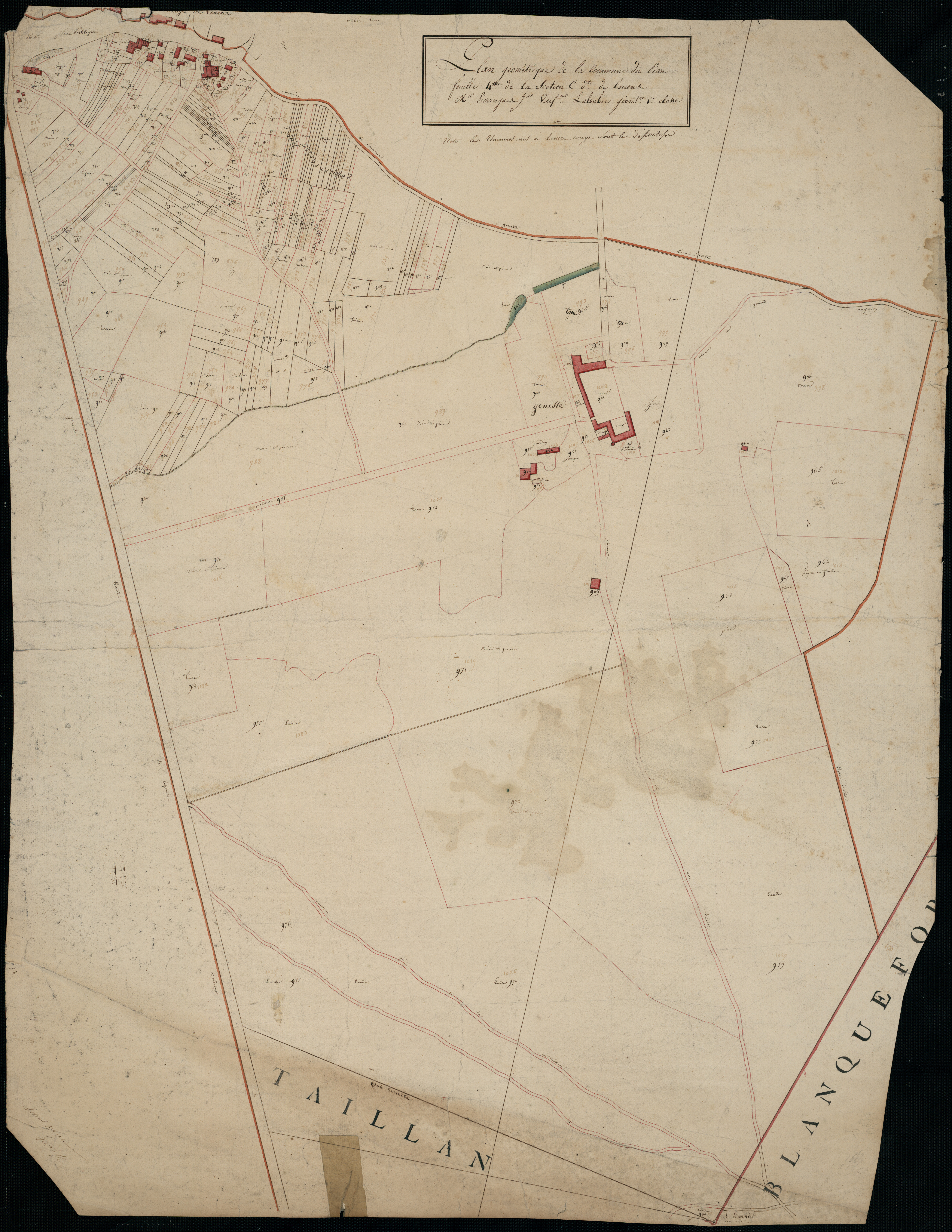 Le Pian-Médoc - -Section C feuille 4 : Louens