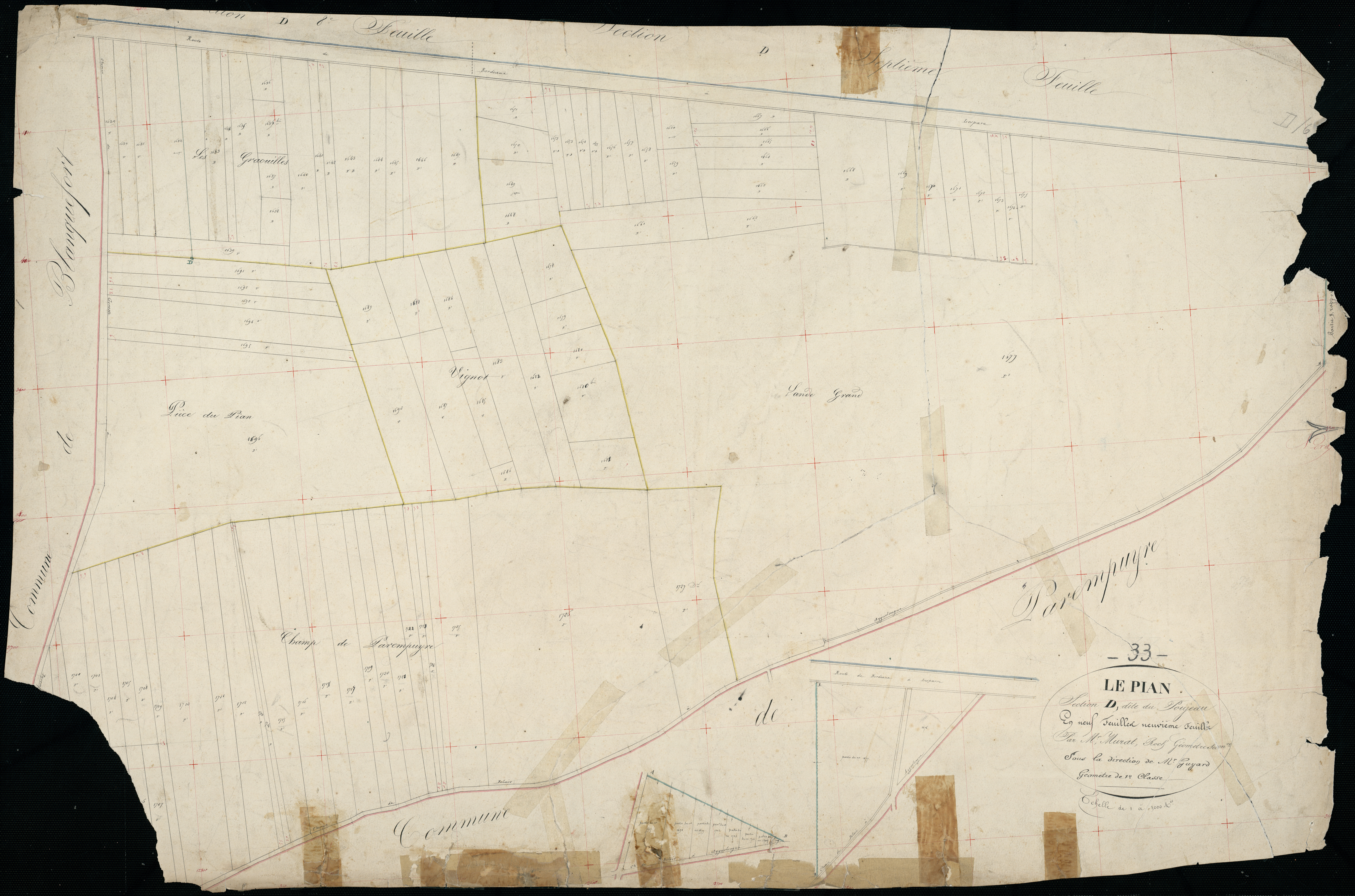 Le Pian-Médoc - -Section D feuille 9 : Le Poujeau