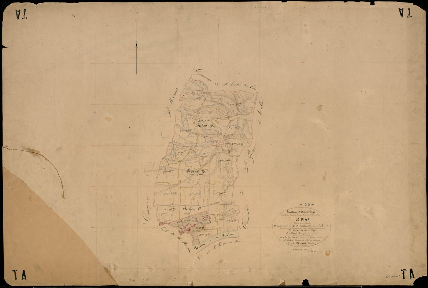 Le Pian-sur-Garonne - -Tableau d'assemblage