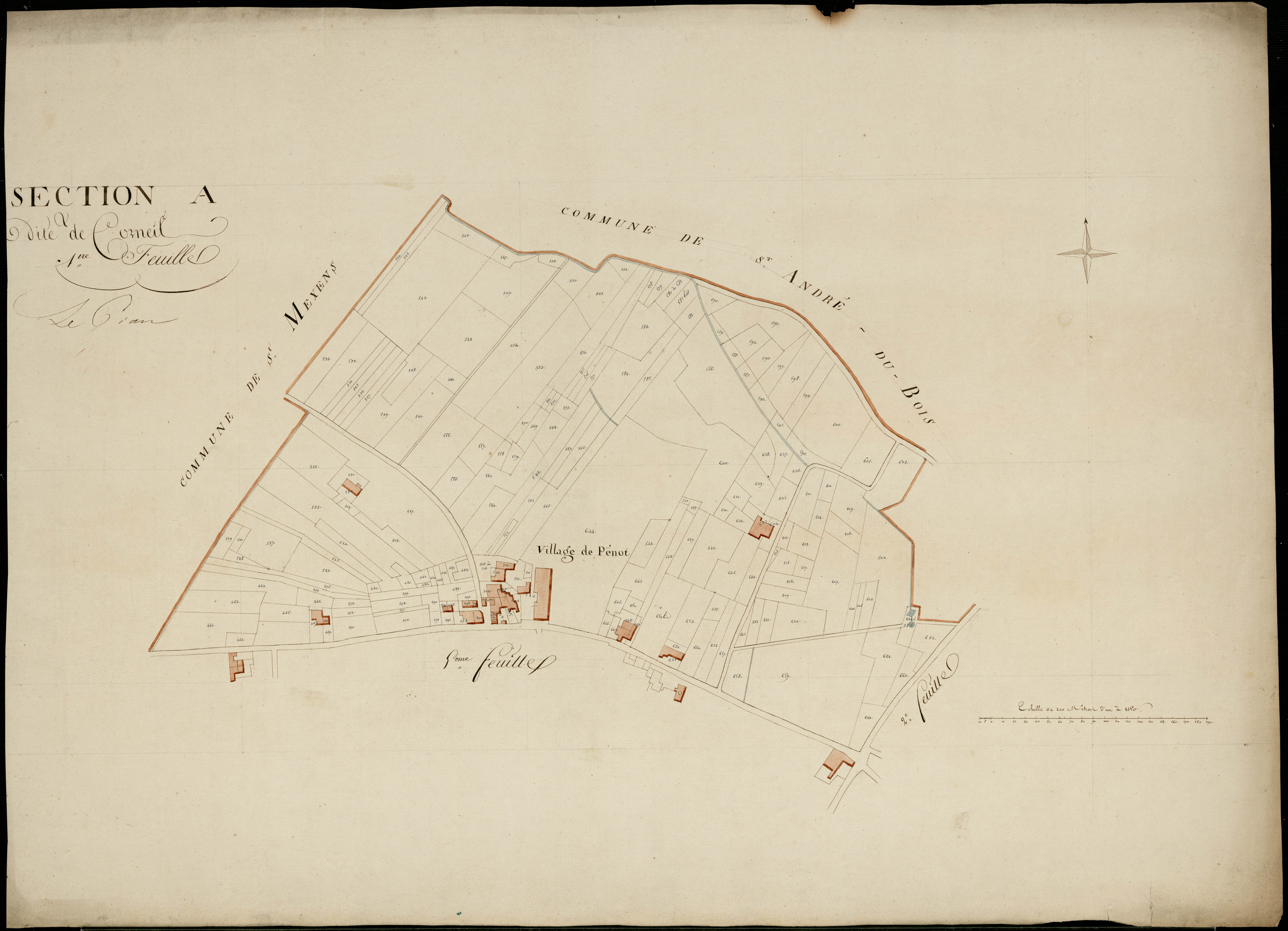 Le Pian-sur-Garonne - -Section A feuille 1 : Corneil