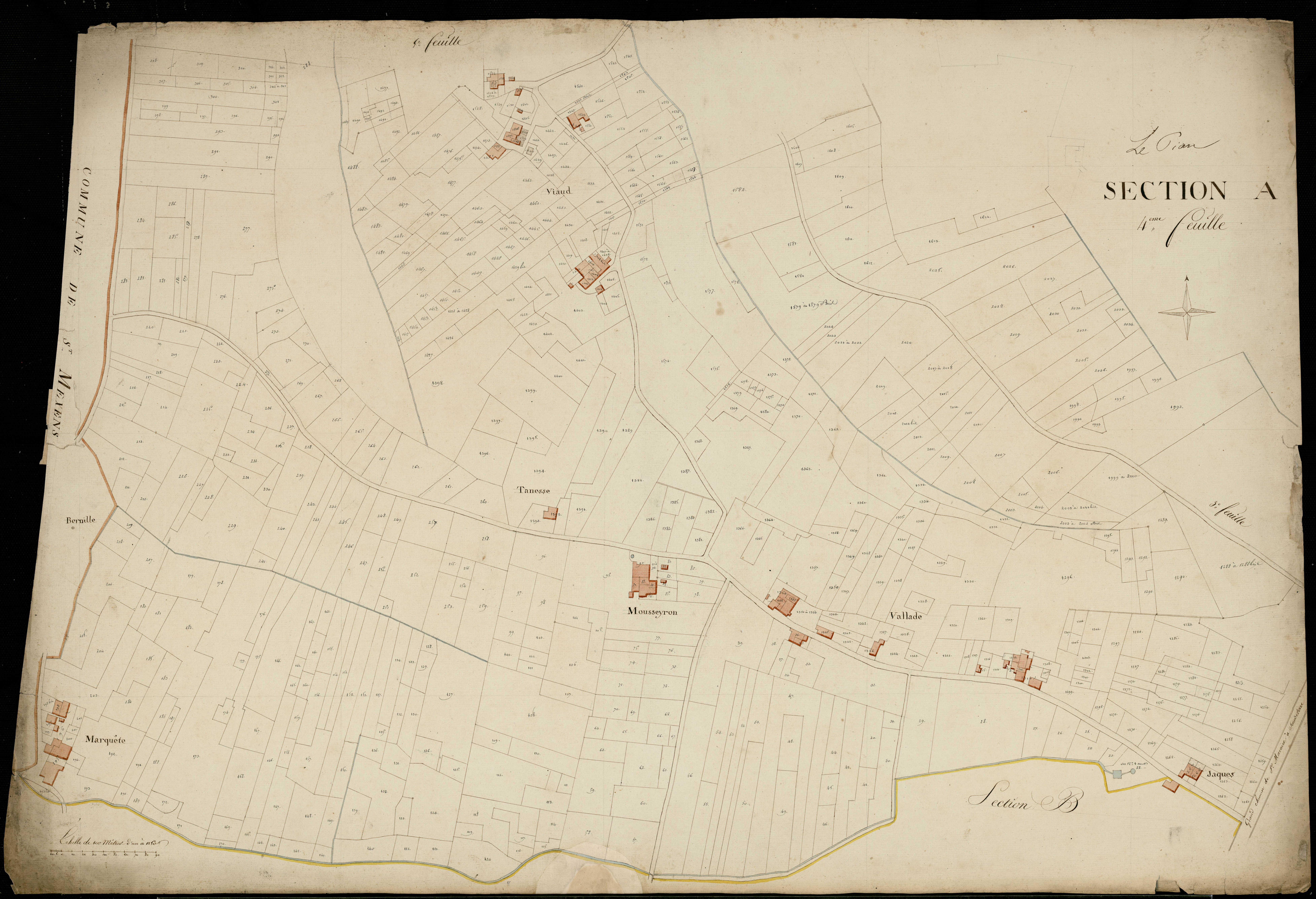Le Pian-sur-Garonne - -Section A feuille 4 : Corneil