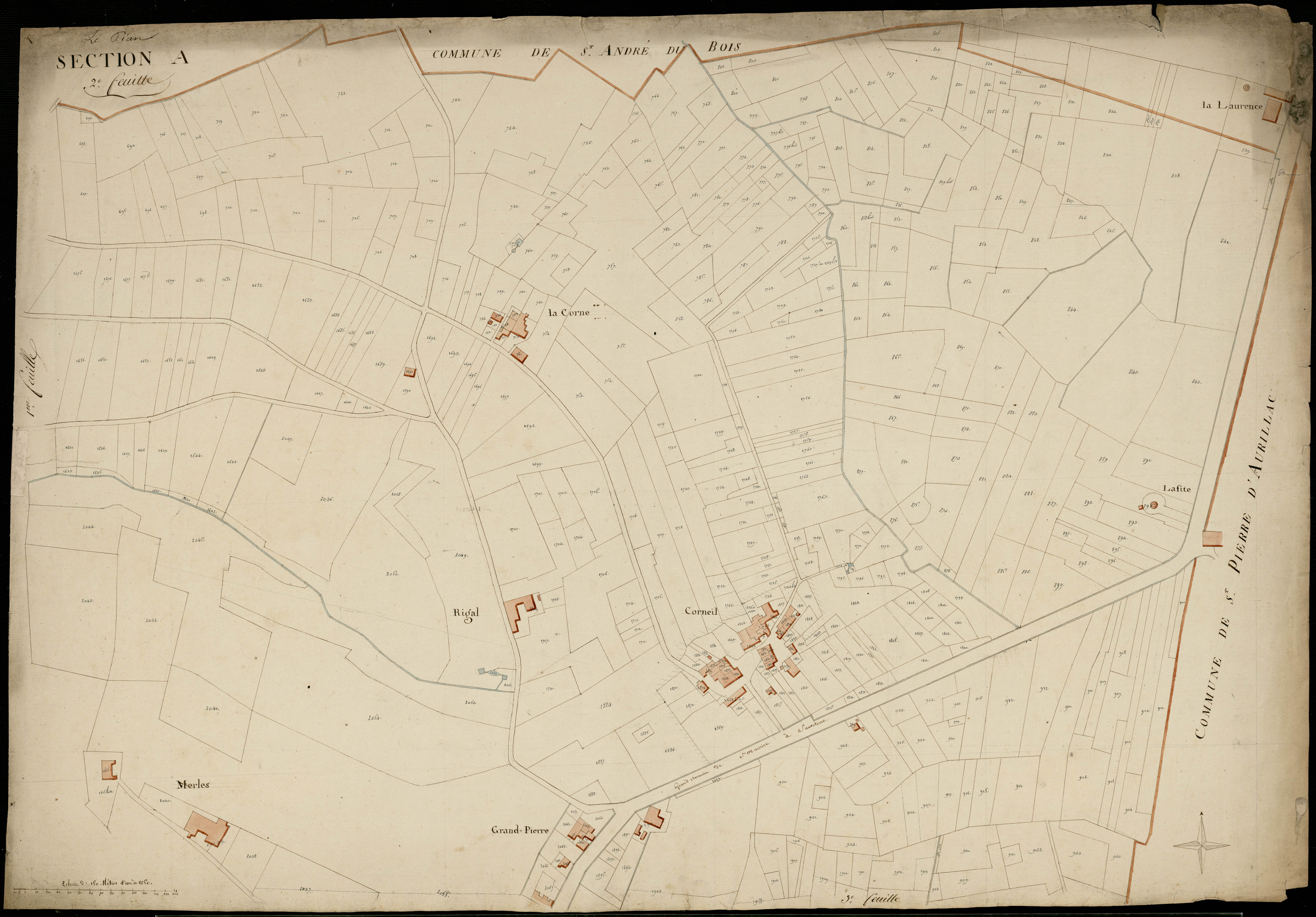 Le Pian-sur-Garonne - -Section A feuille 2 : Corneil
