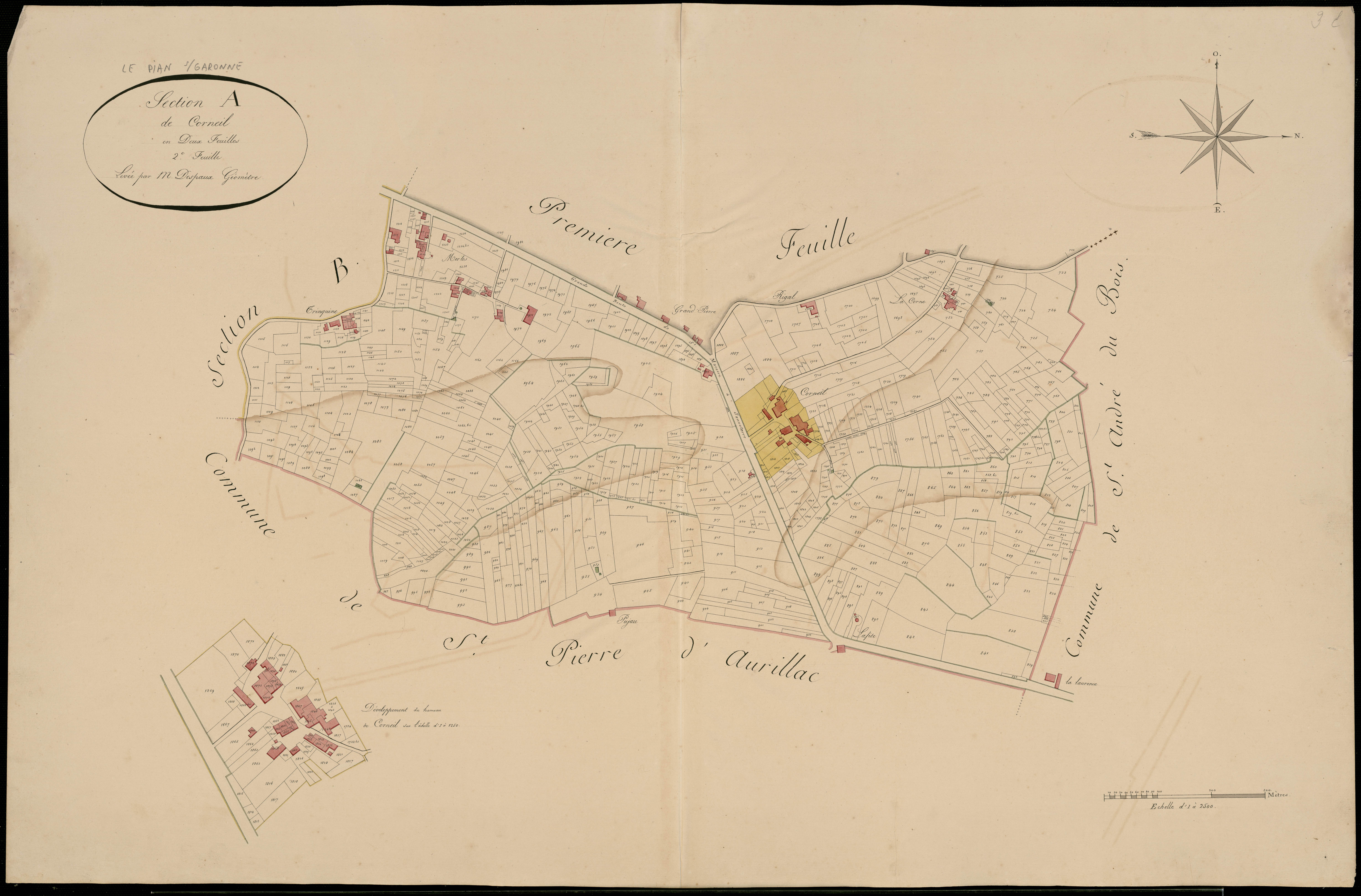 Le Pian-sur-Garonne - -Section A feuille 2 : Corneil