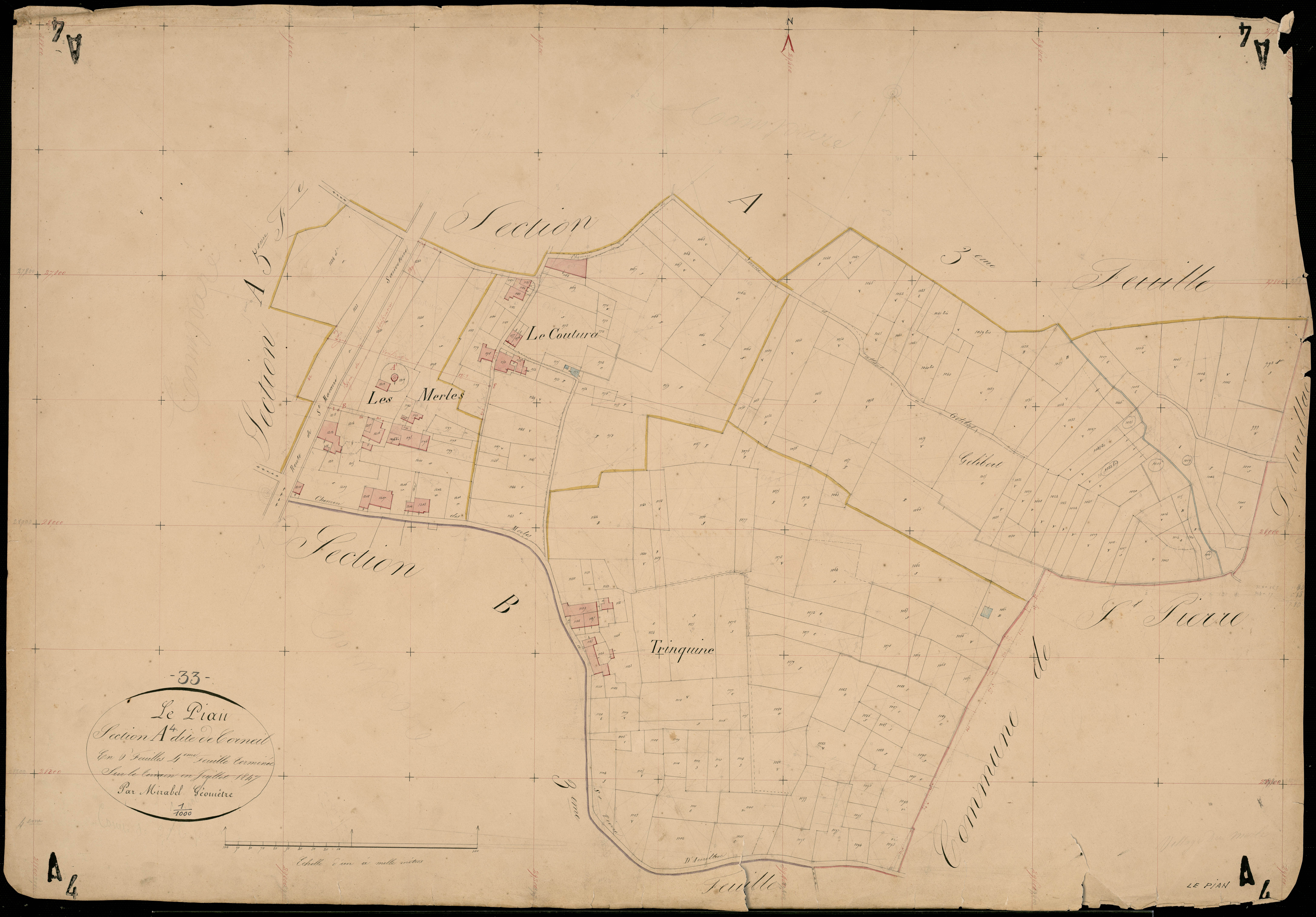 Le Pian-sur-Garonne - -Section A feuille 4 : Corneil