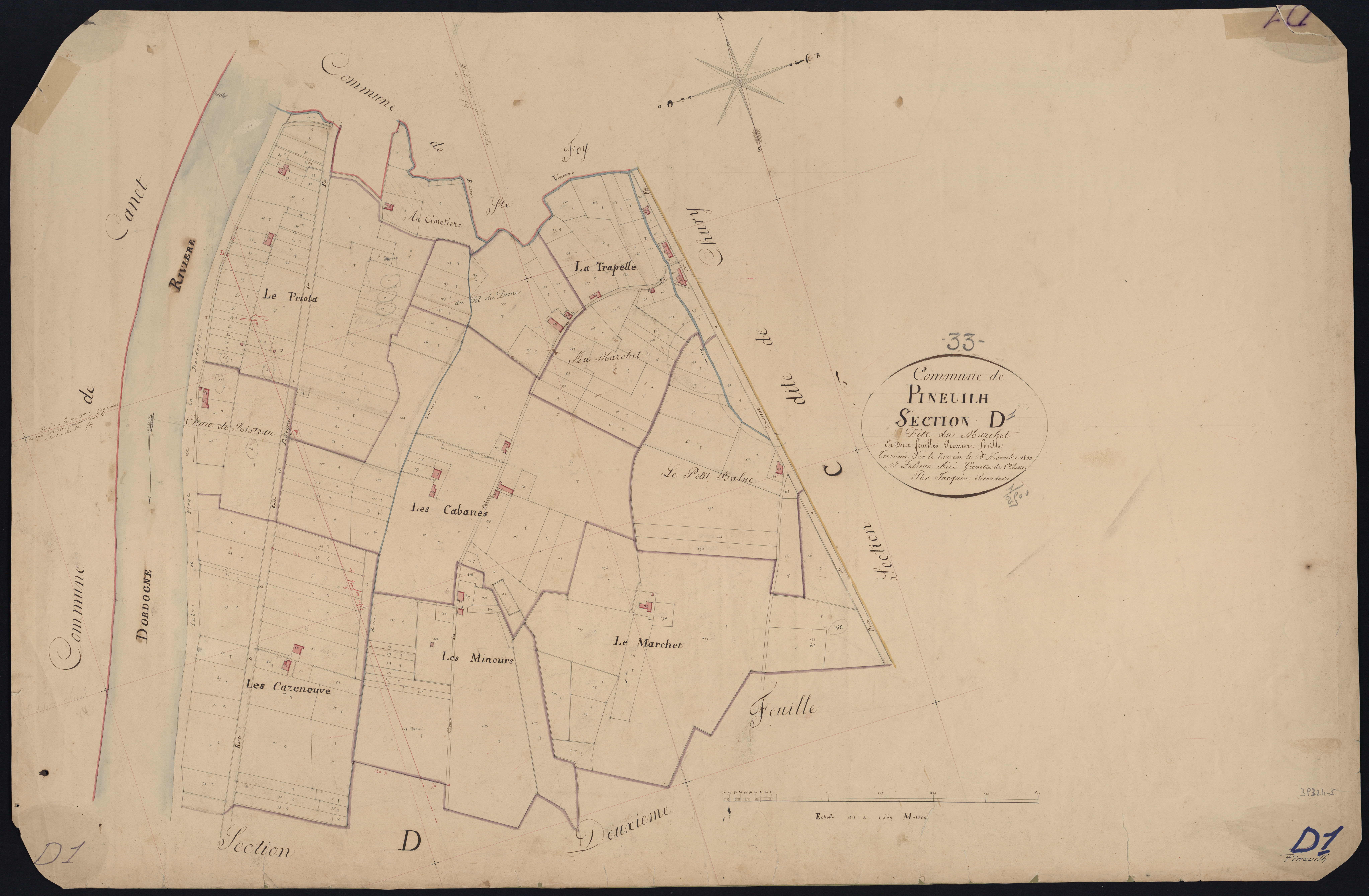 Pineuilh - -Section D feuille 1 : Le Marchet
