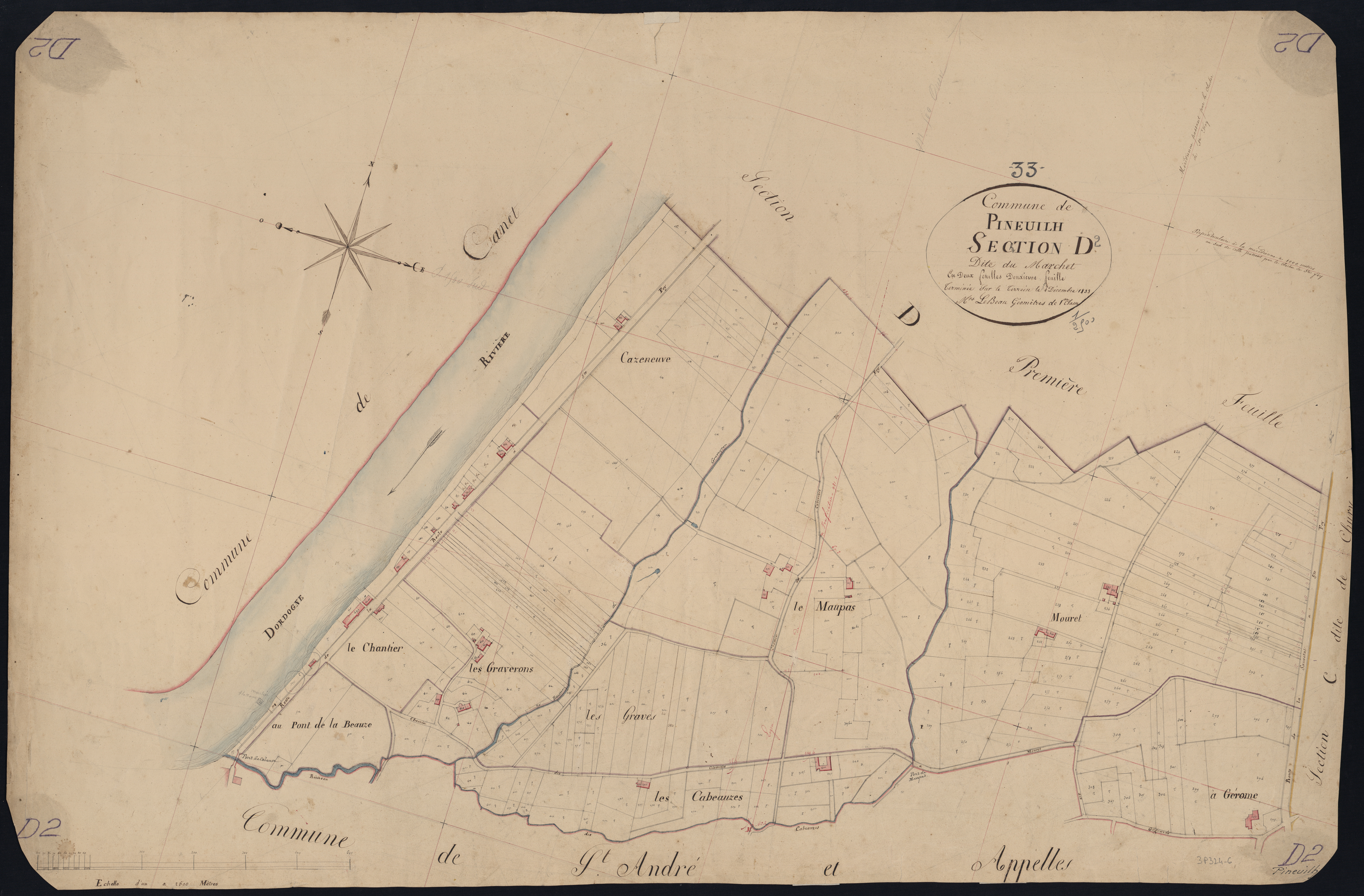 Pineuilh - -Section D feuille 2 : Le Marchet