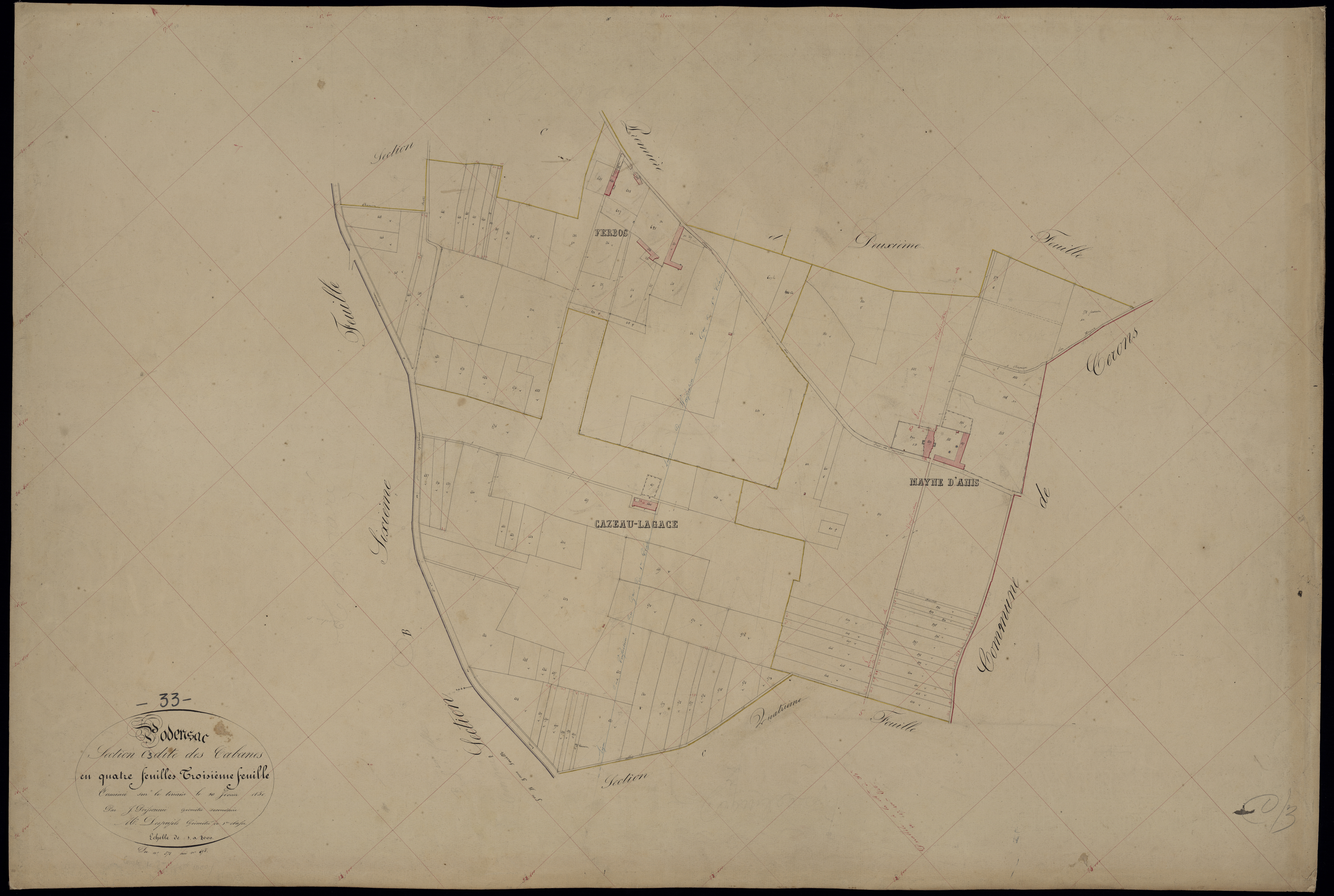 Podensac - -Section C feuille 3 : Les Cabannes
