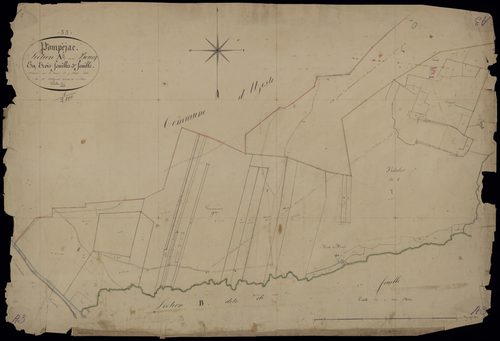 Pompéjac - -Section A feuille 2 : Le Bourg