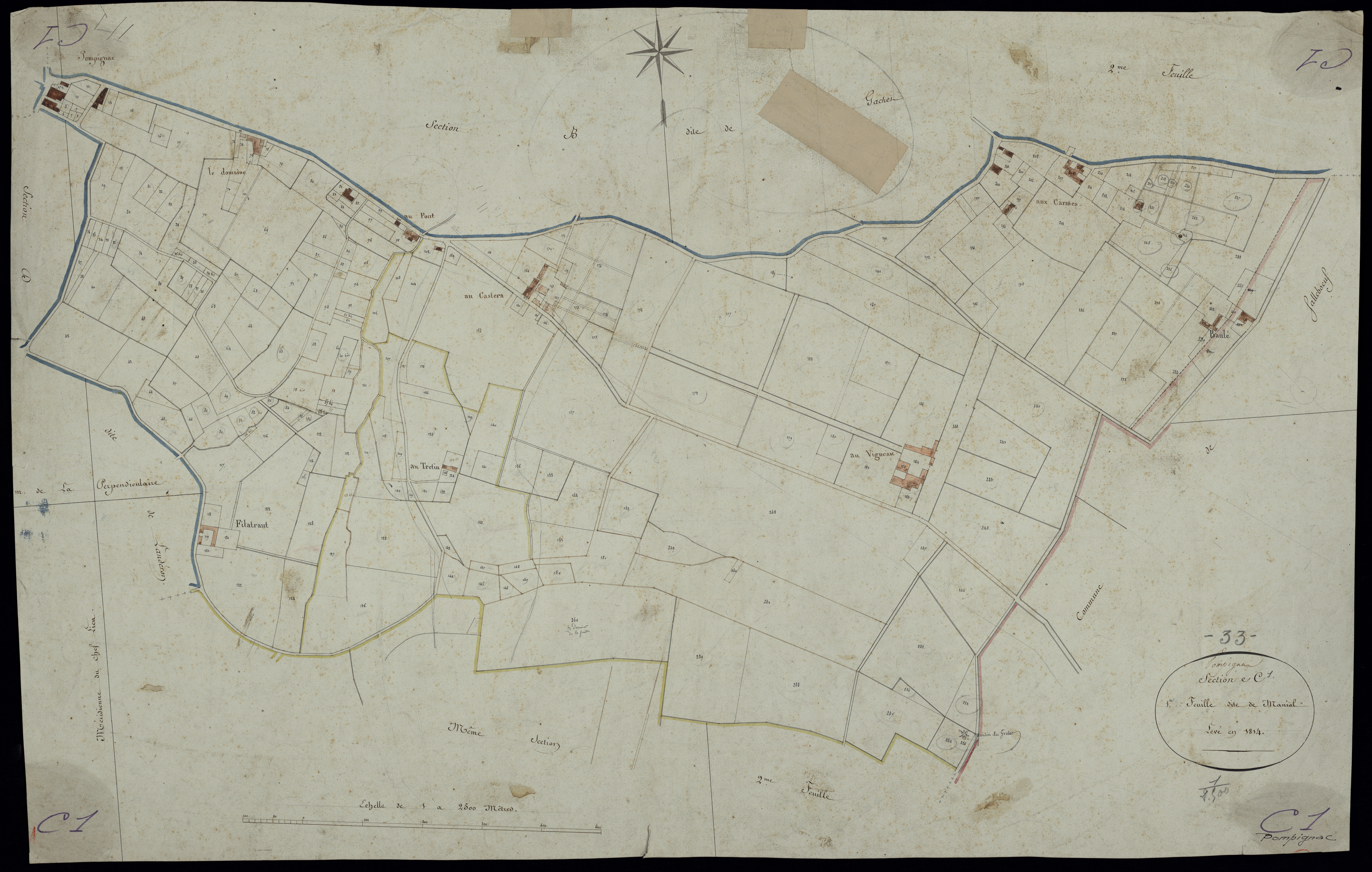 Pompignac - -Section C feuille 1 : Manial