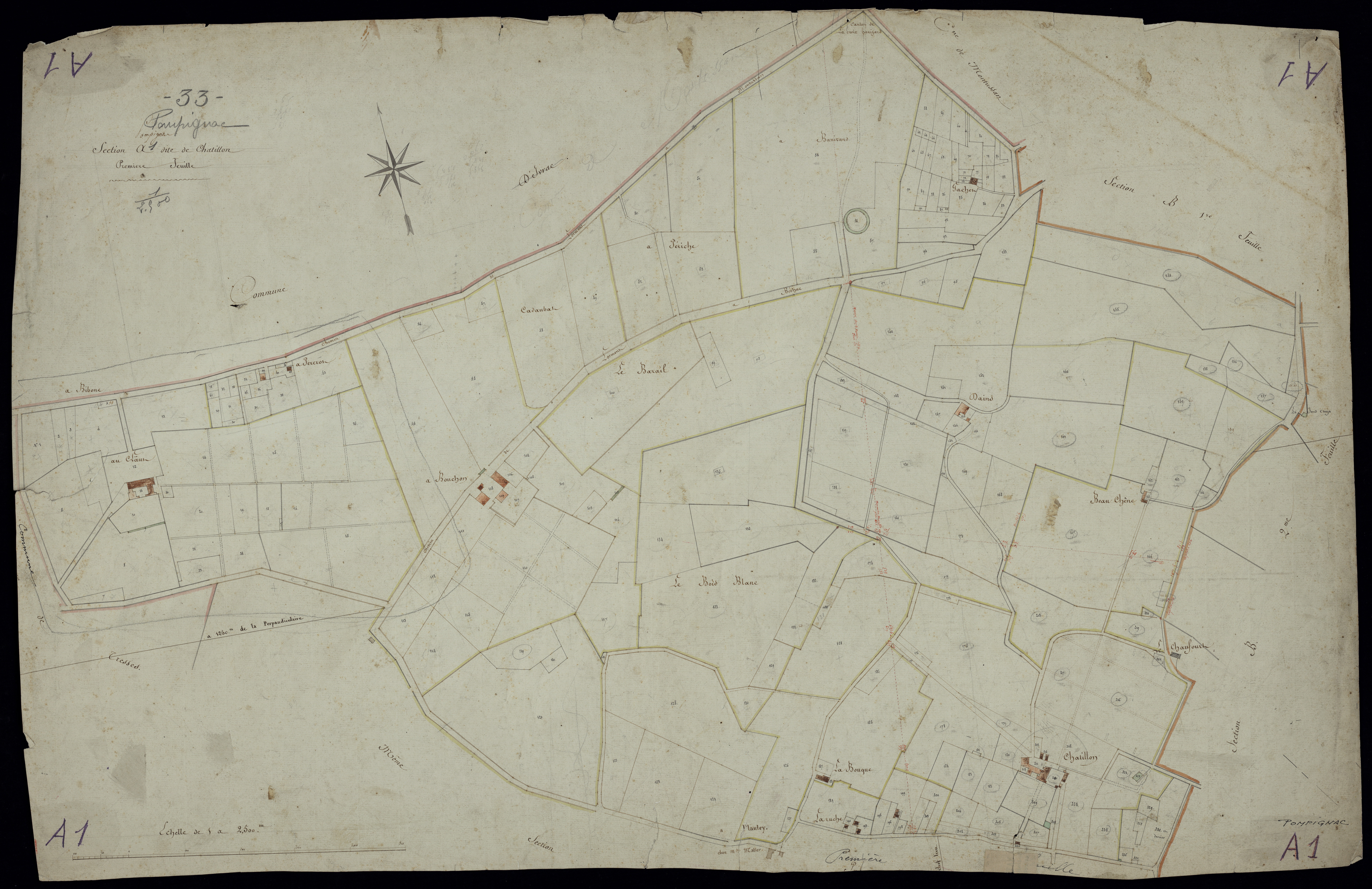 Pompignac - -Section A feuille 1 : Chatillon