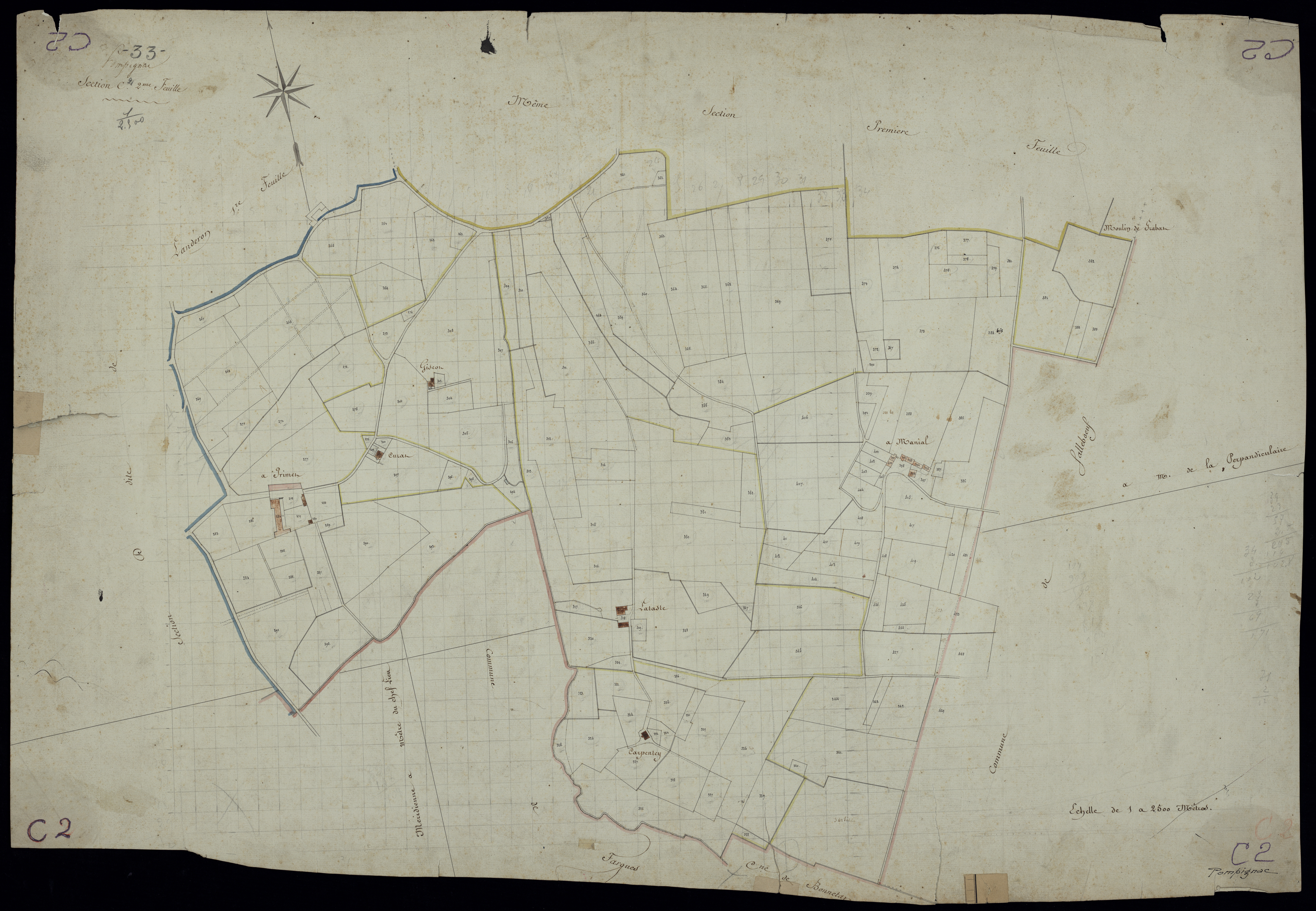 Pompignac - -Section C feuille 2 : Manial