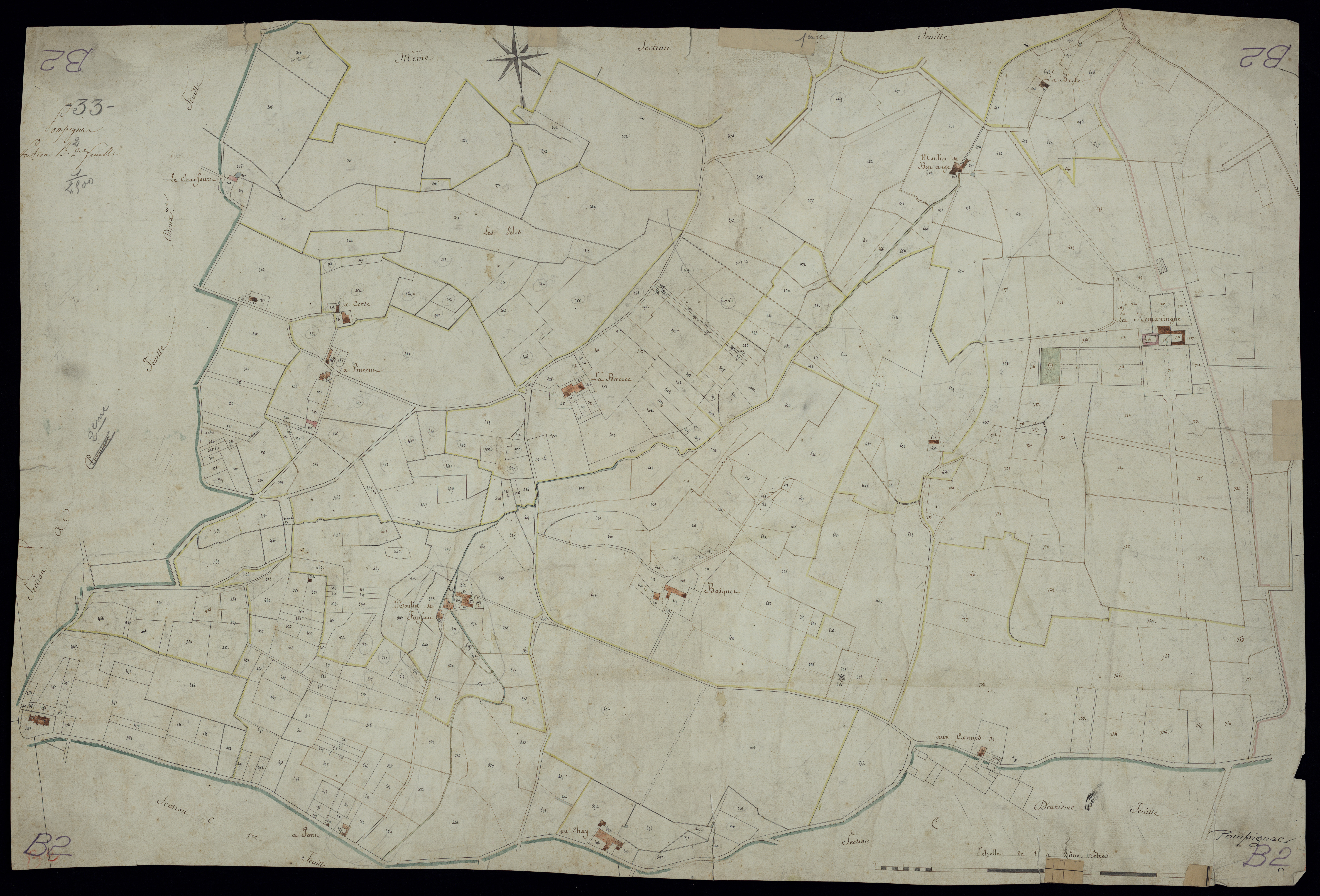 Pompignac - -Section B feuille 2 : Bouchet