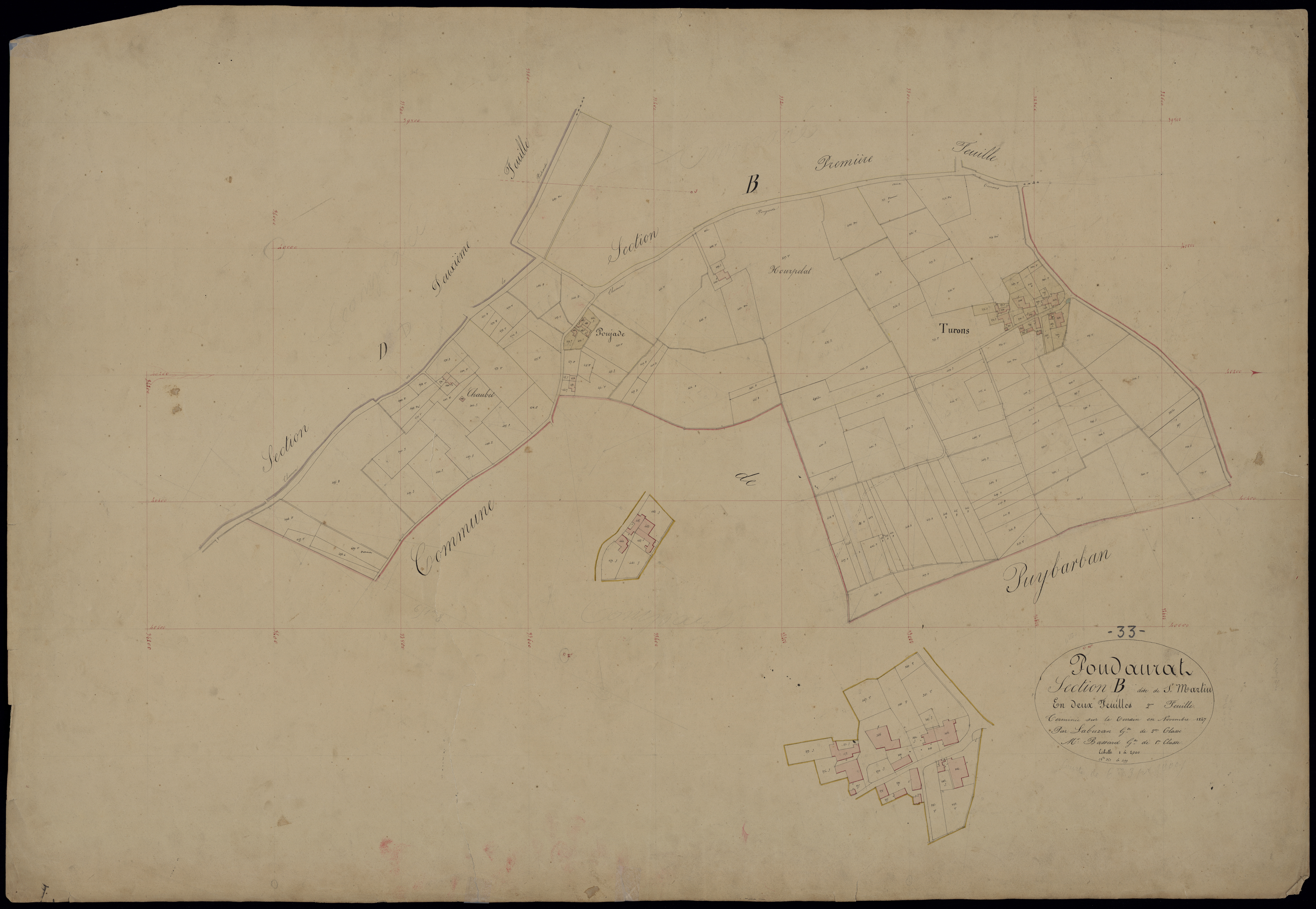 Pondaurat - -Section B feuille 2 : Saint-Martin