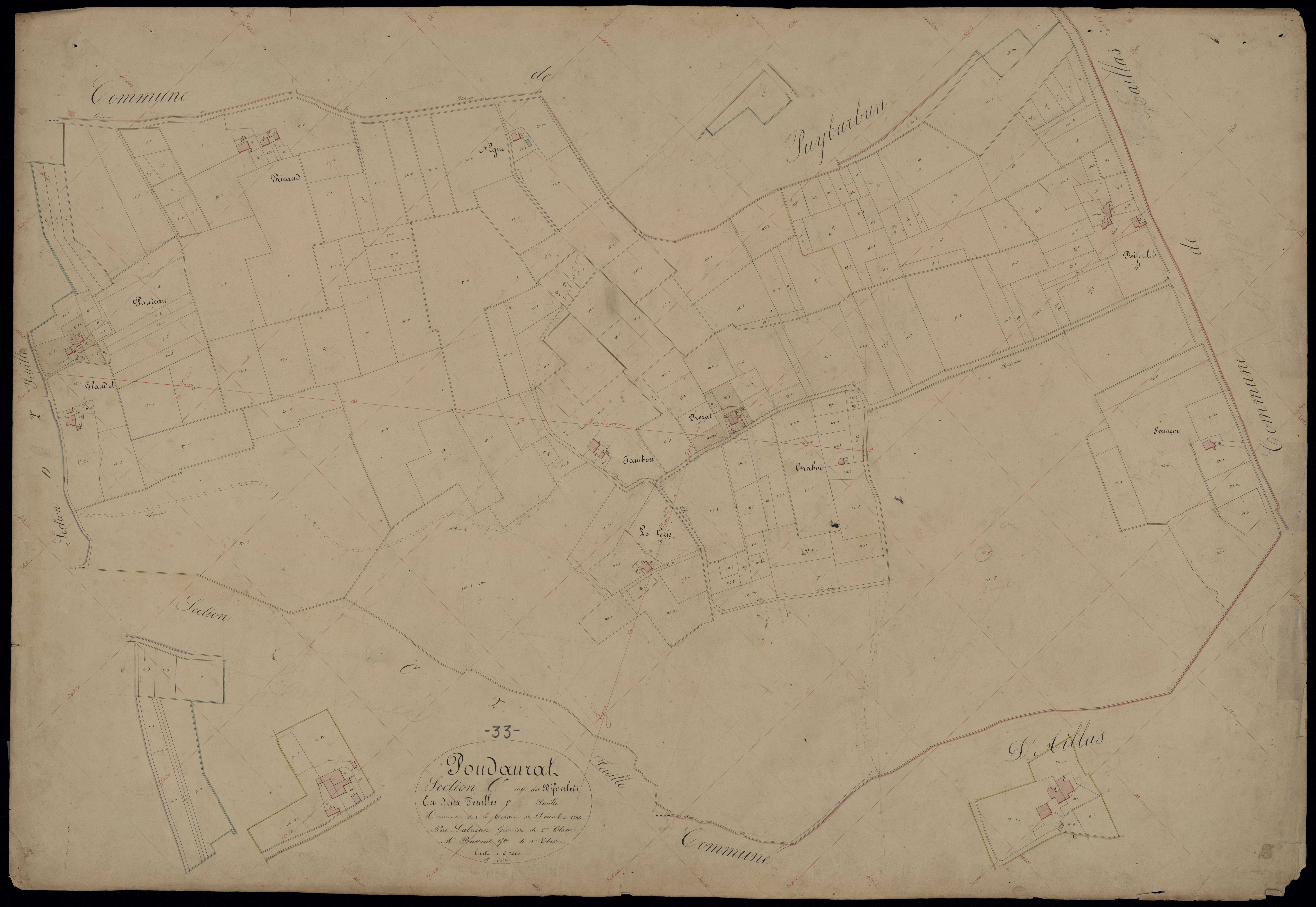 Pondaurat - -Section C feuille 1 : Les Rifoulets
