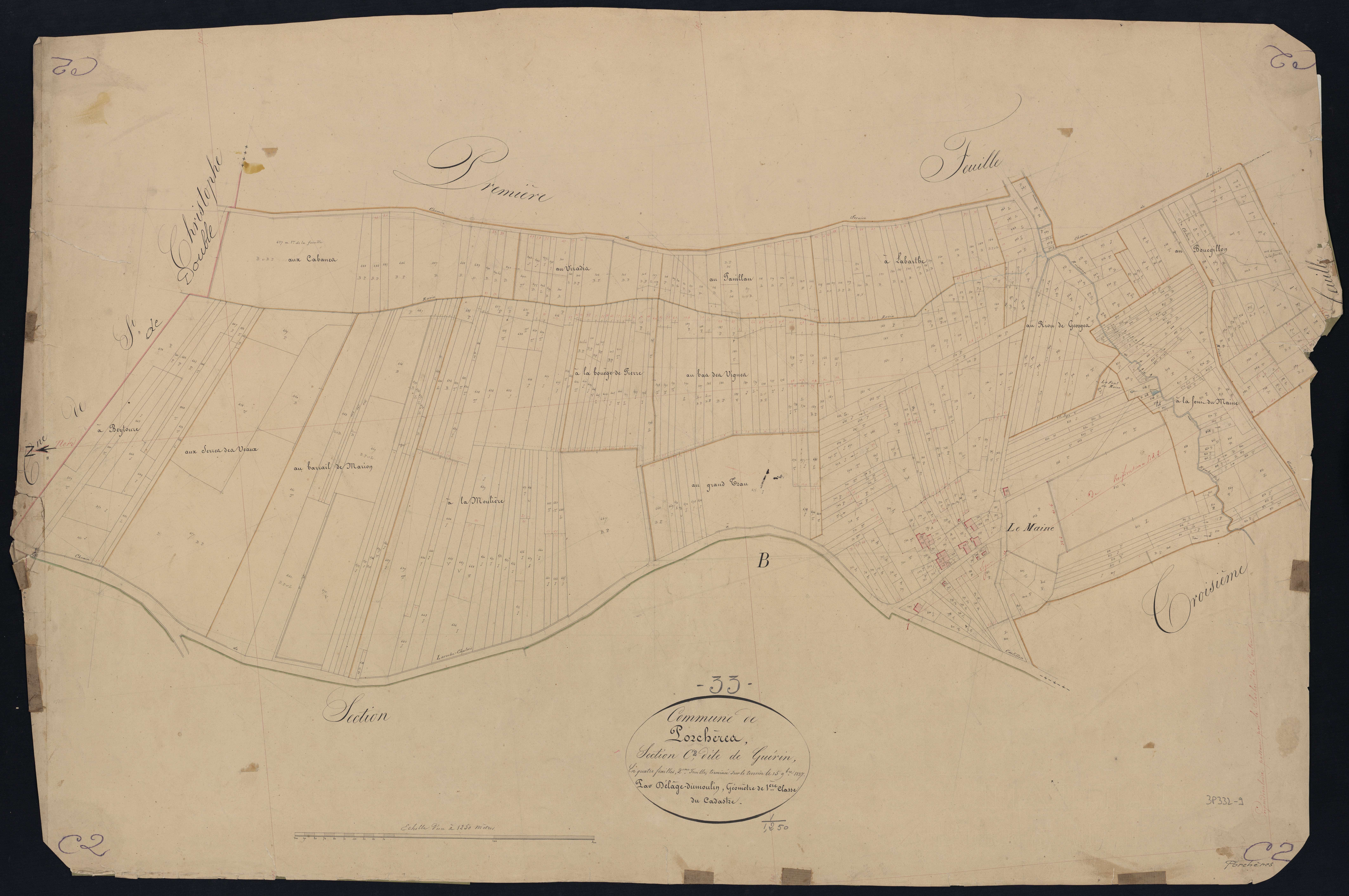 Porchères - -Section C feuille 2 : Guérin