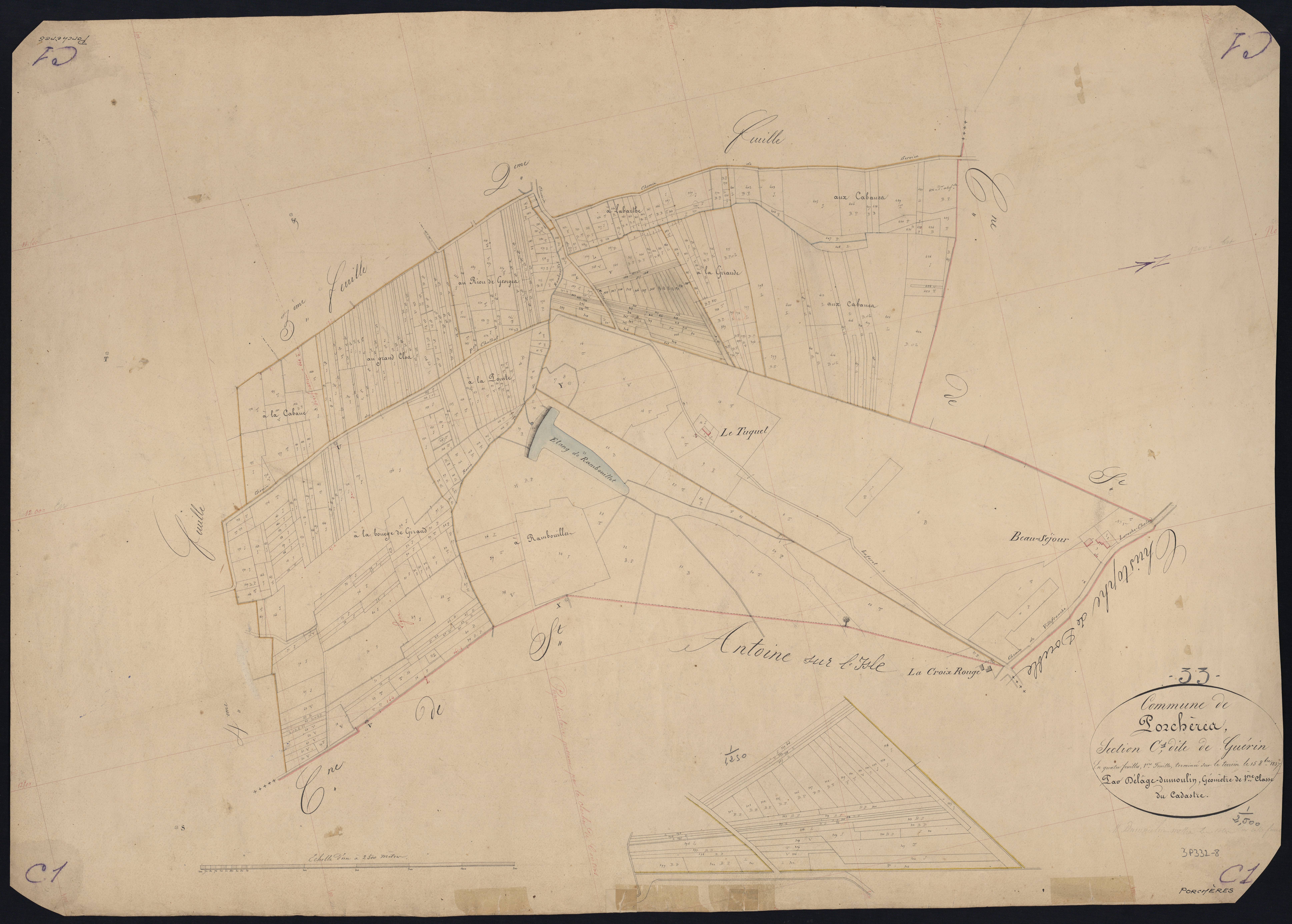 Porchères - -Section C feuille 1 : Guérin