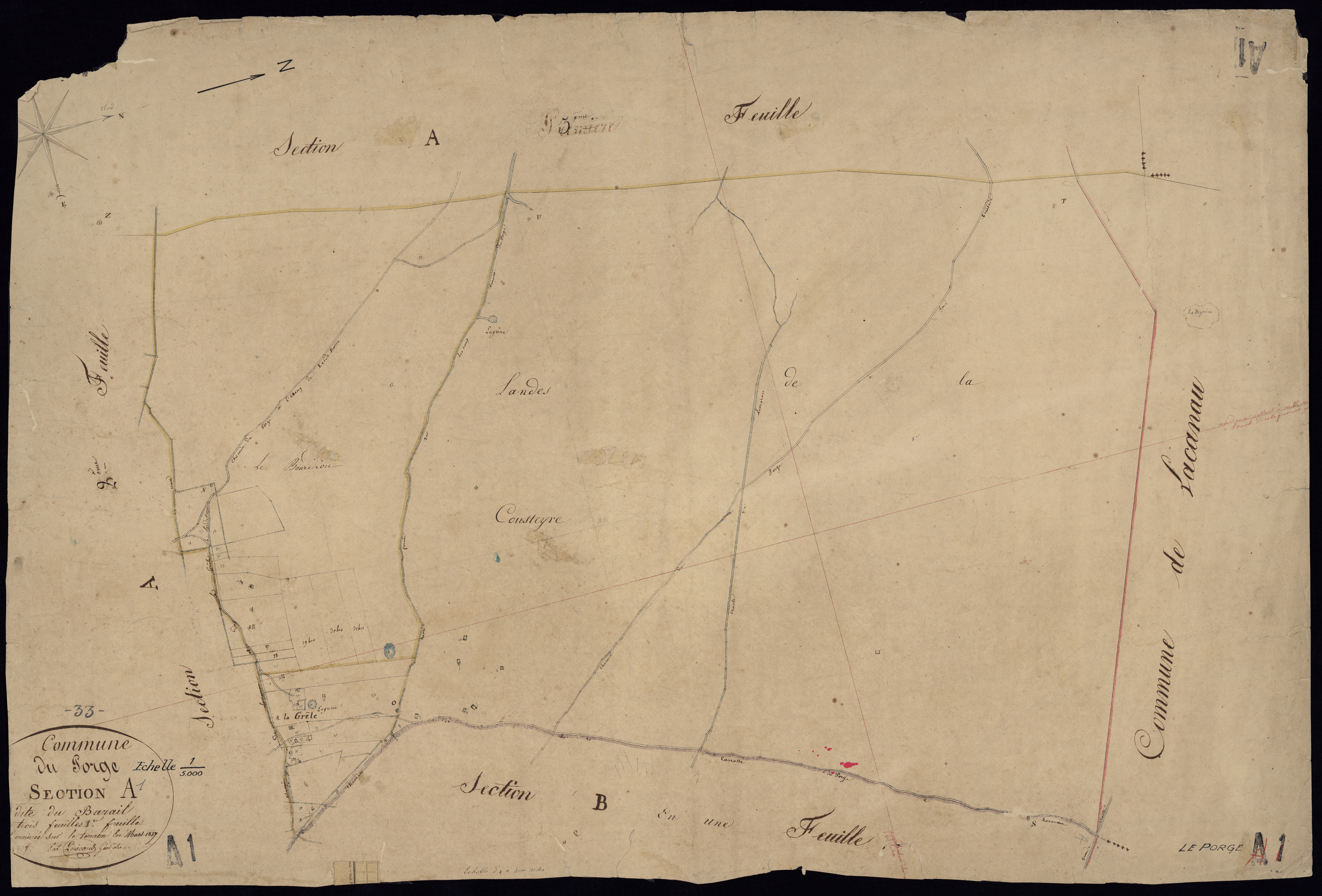 Le Porge - -Section A feuille 1 : Le Barail