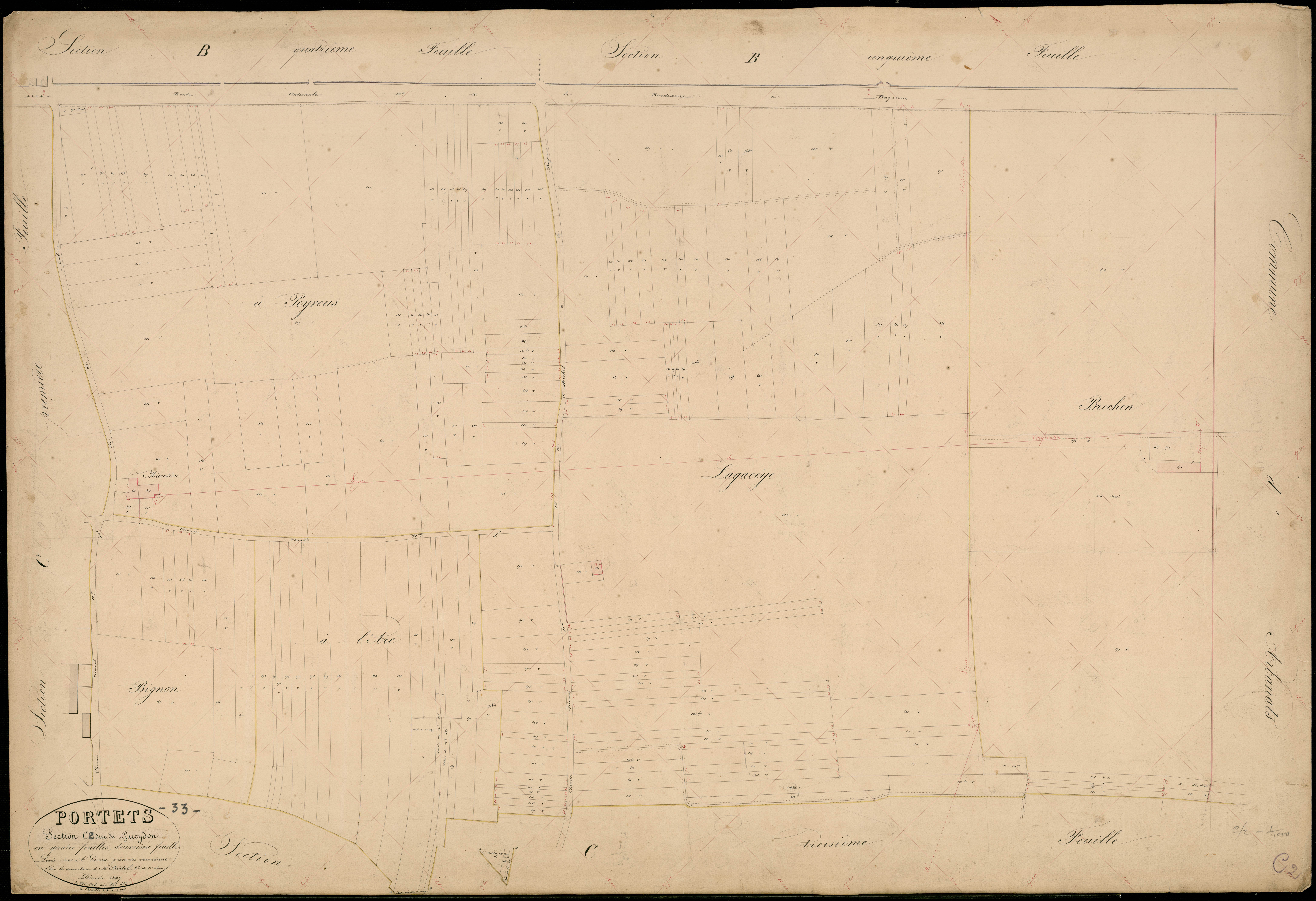 Portets - -Section C feuille 2 : Gueydon