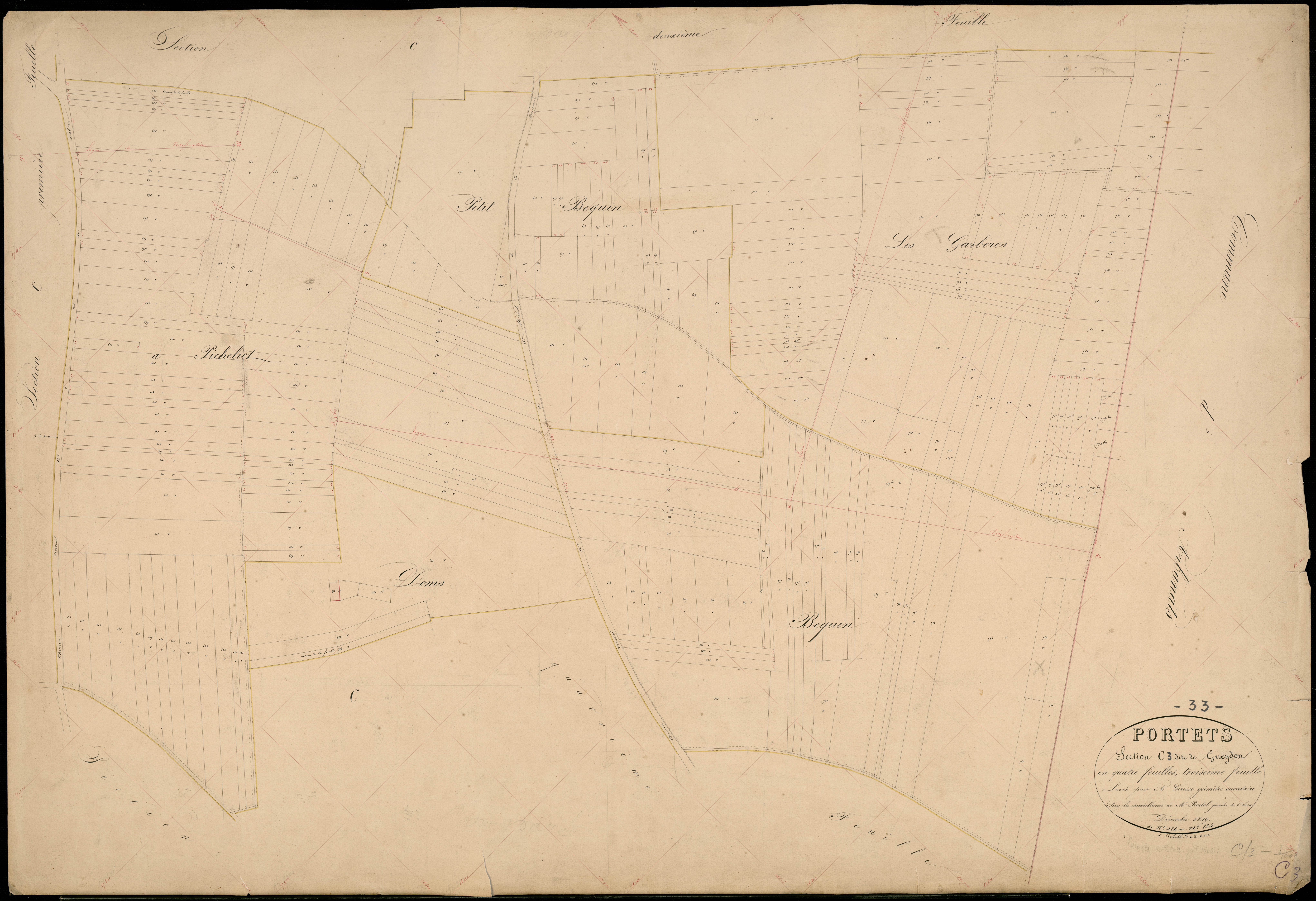 Portets - -Section C feuille 3 : Gueydon