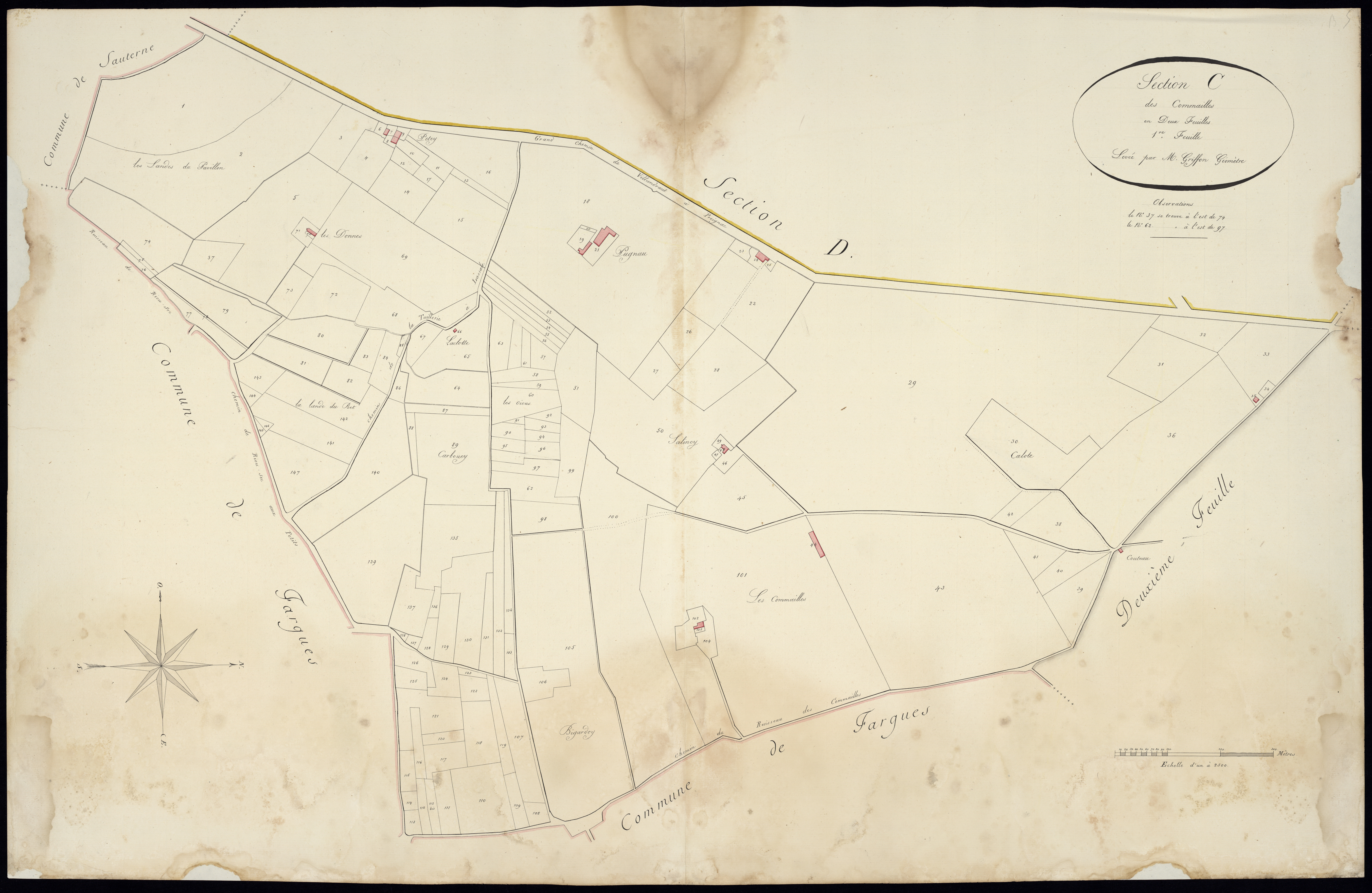 Preignac - -Section C feuille 1 : Commailles