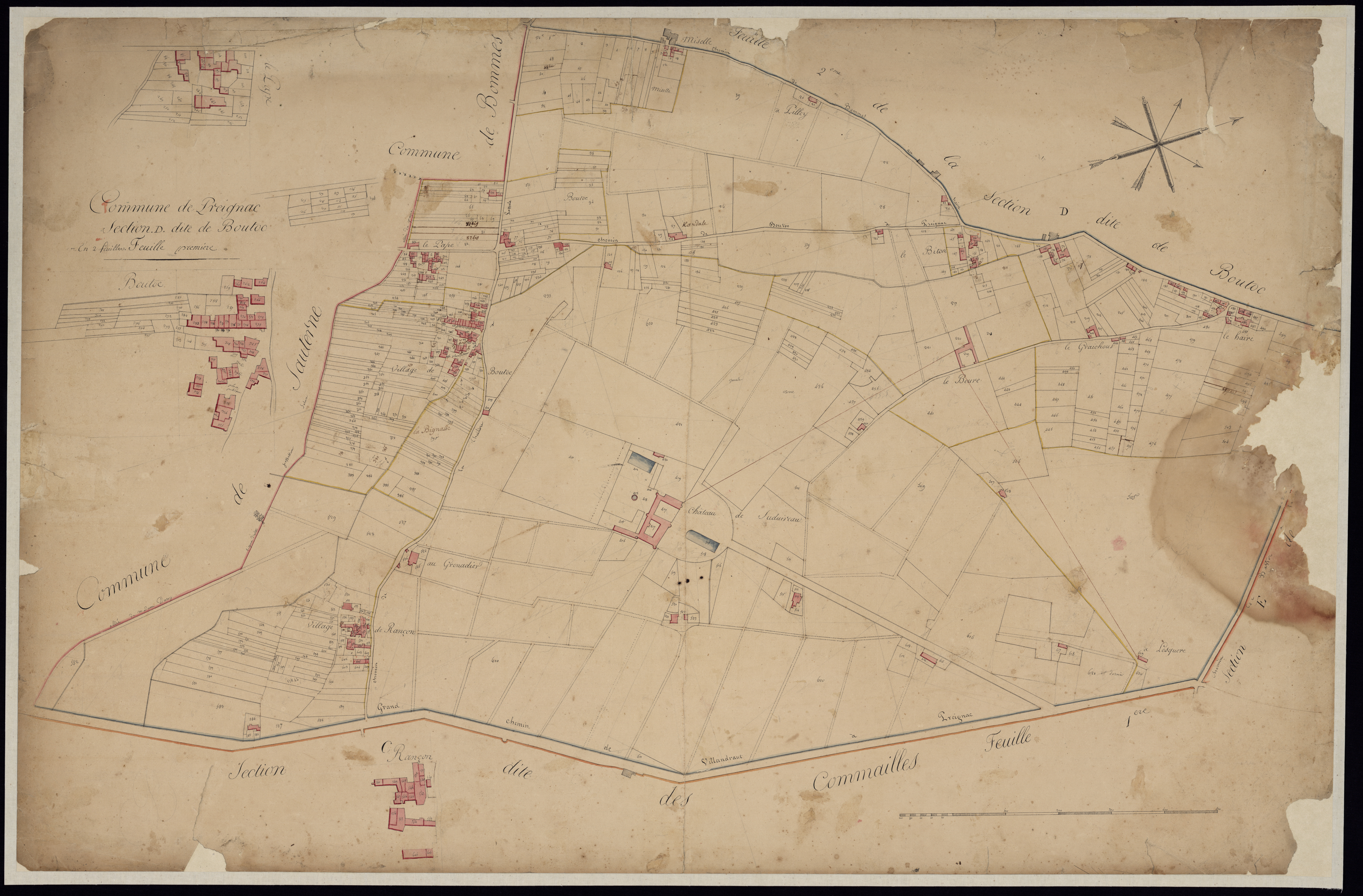 Preignac - -Section D feuille 1 : Boutoc