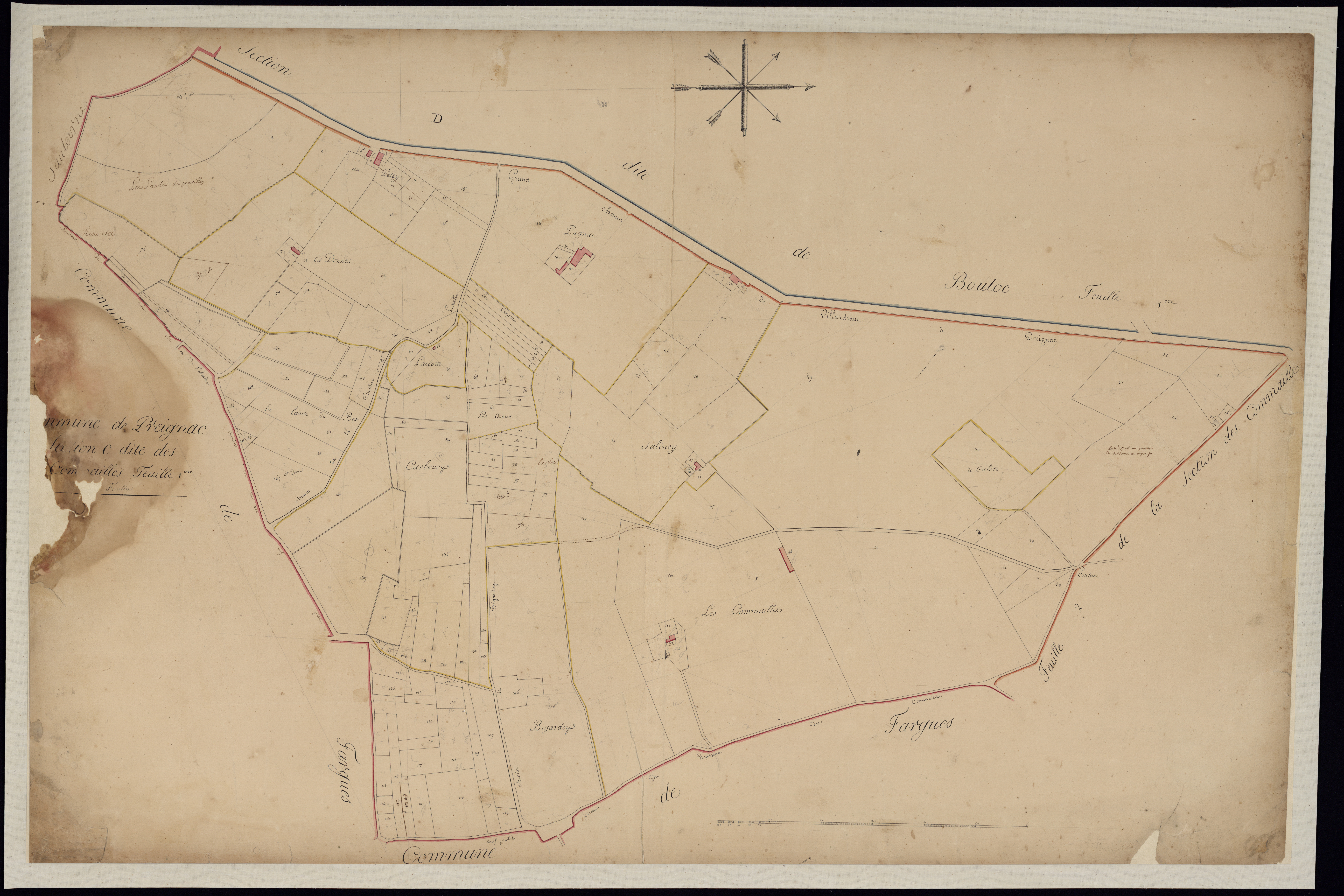 Preignac - -Section C feuille 1 : Commailles