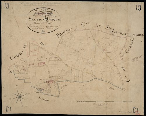 Prignac-et-Marcamps - -Section C feuille 1 : Cazelle