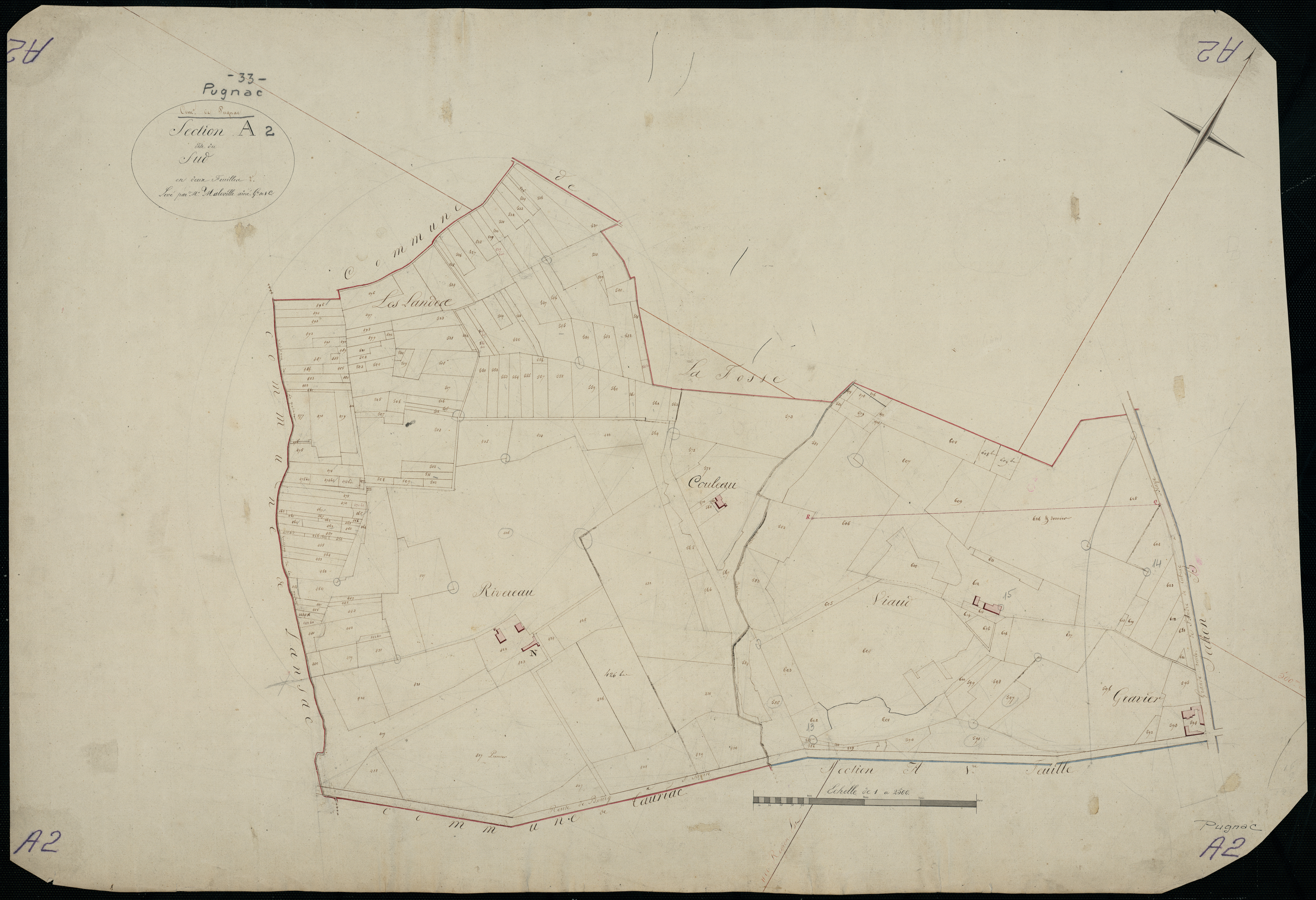 Pugnac - -Section A feuille 2 : Le Sud