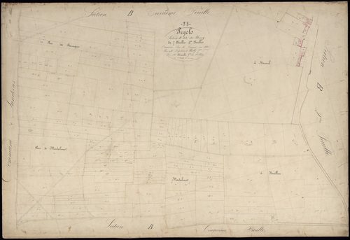 Pujols-sur-Ciron - -Section B feuille 4 : Le Bourg