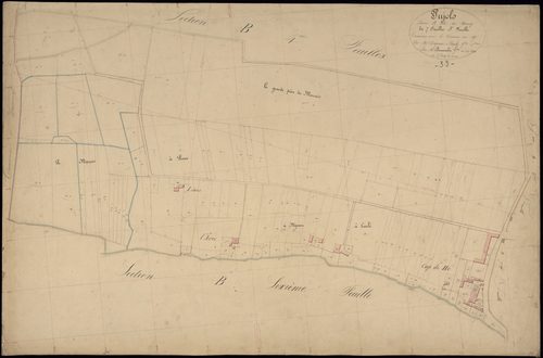 Pujols-sur-Ciron - -Section B feuille 5 : Le Bourg