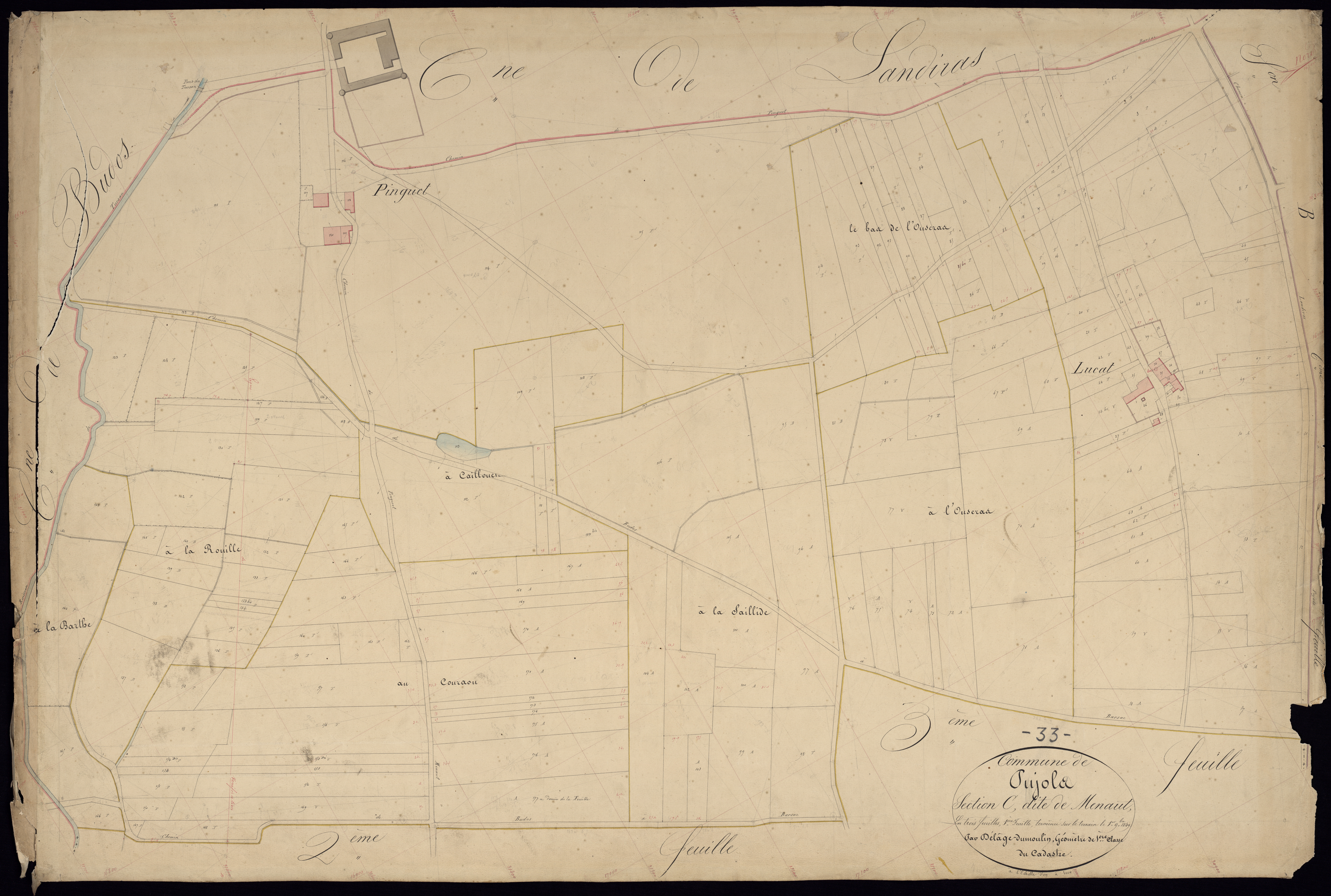 Pujols-sur-Ciron - -Section C feuille 1 : Menaut