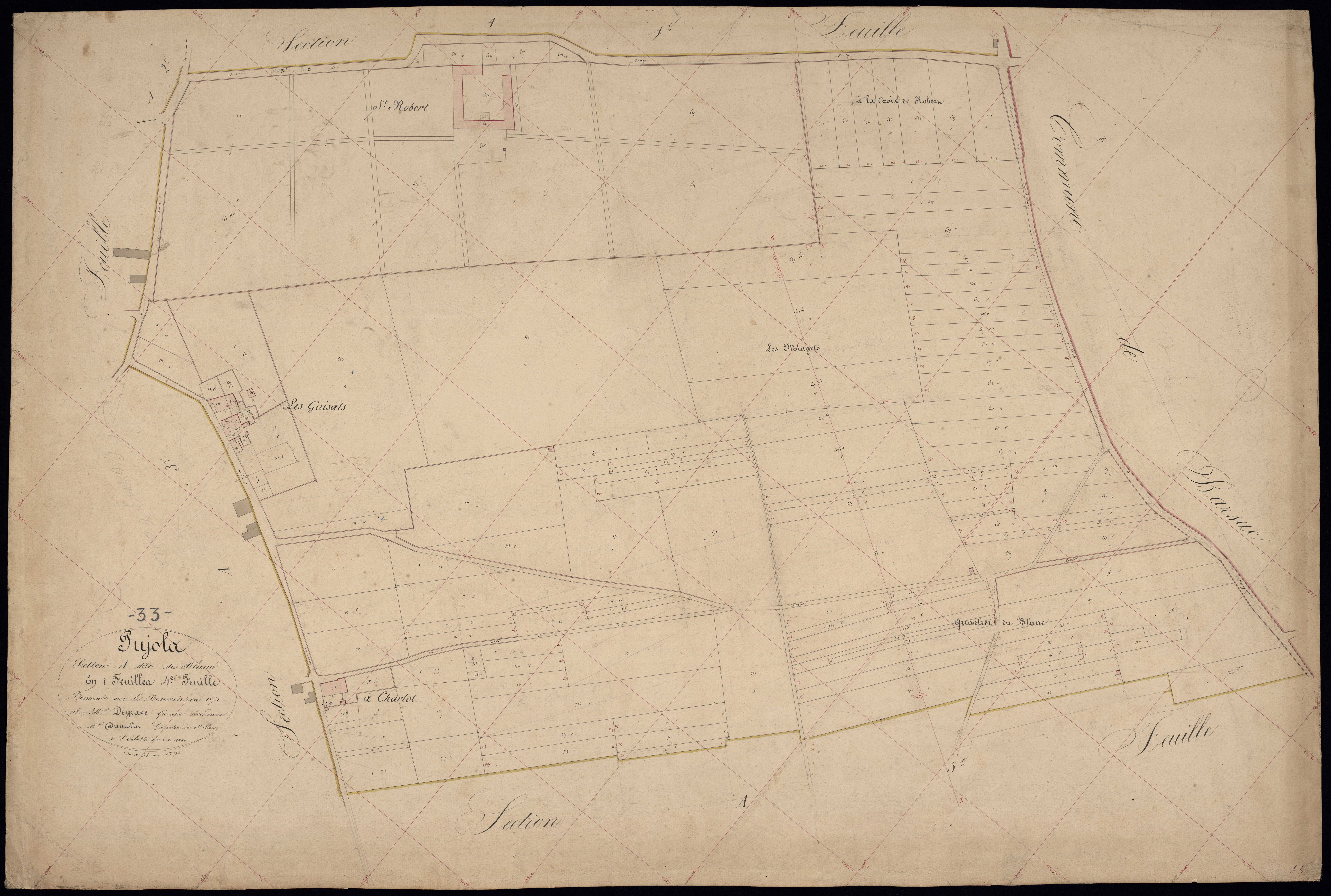 Pujols-sur-Ciron - -Section A feuille 4 : Le Blanc