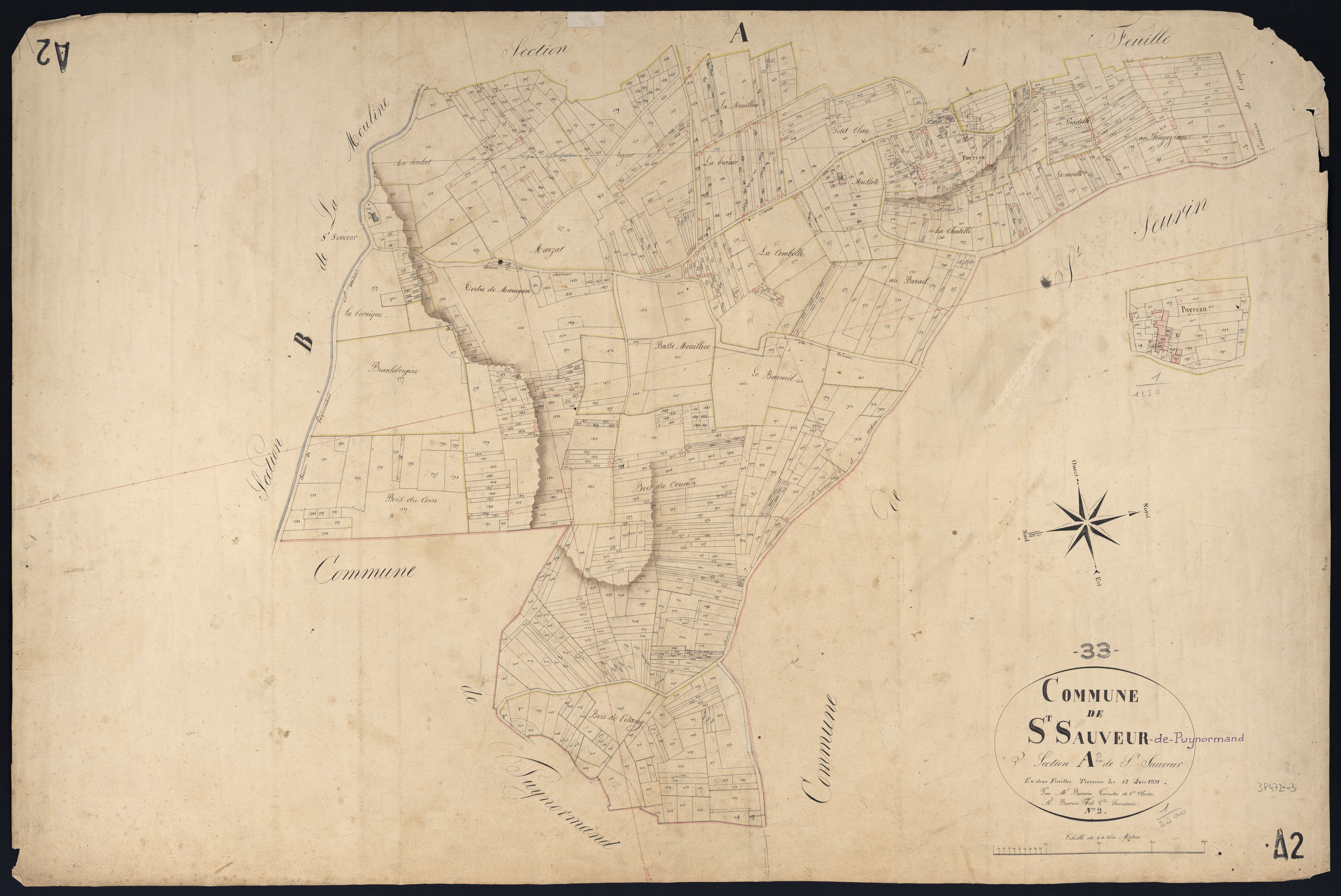 Puynormand - -Section A feuille 2 : Saint-Sauveur