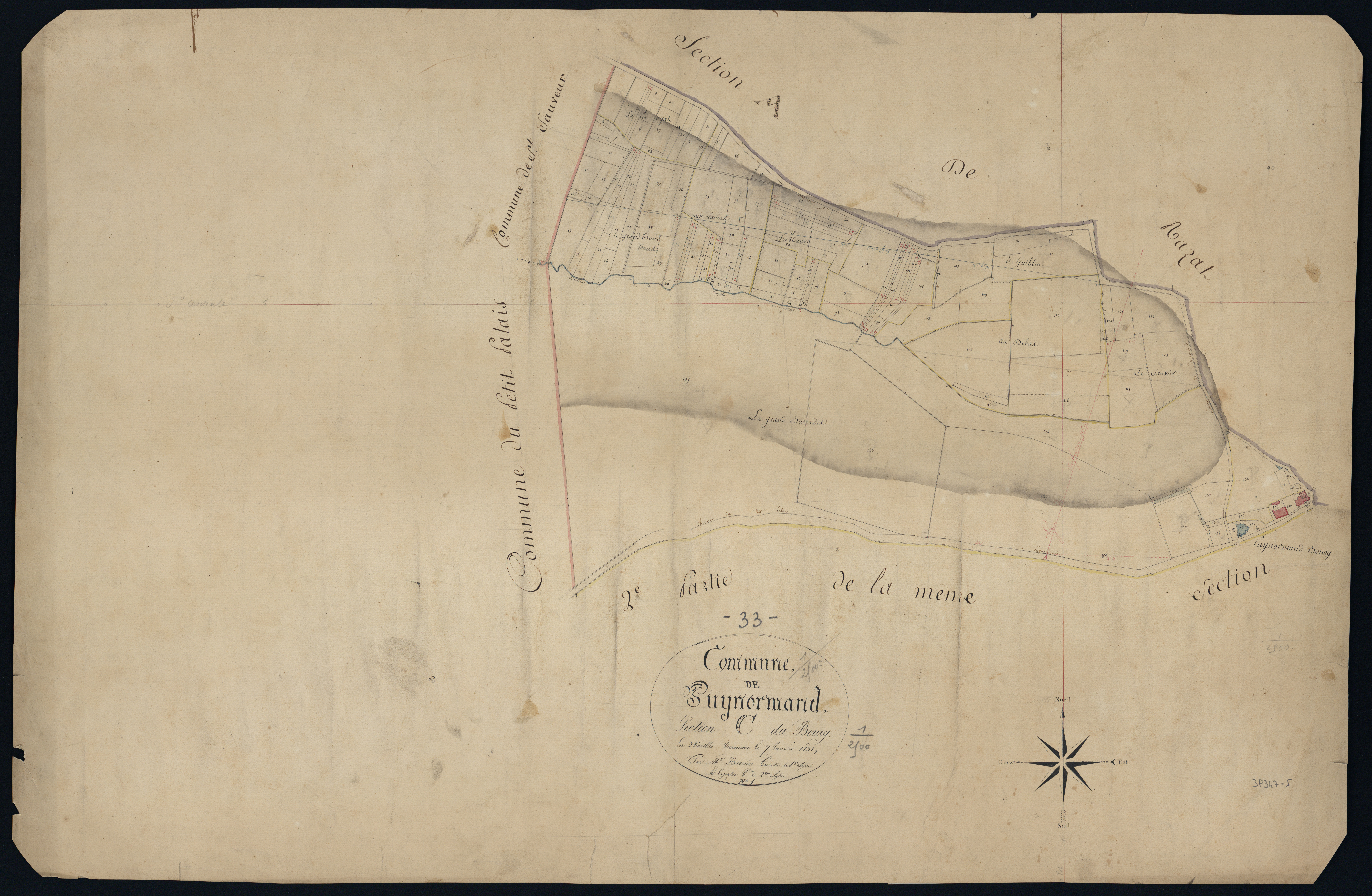 Puynormand - -Section C feuille 1 : Le Bourg