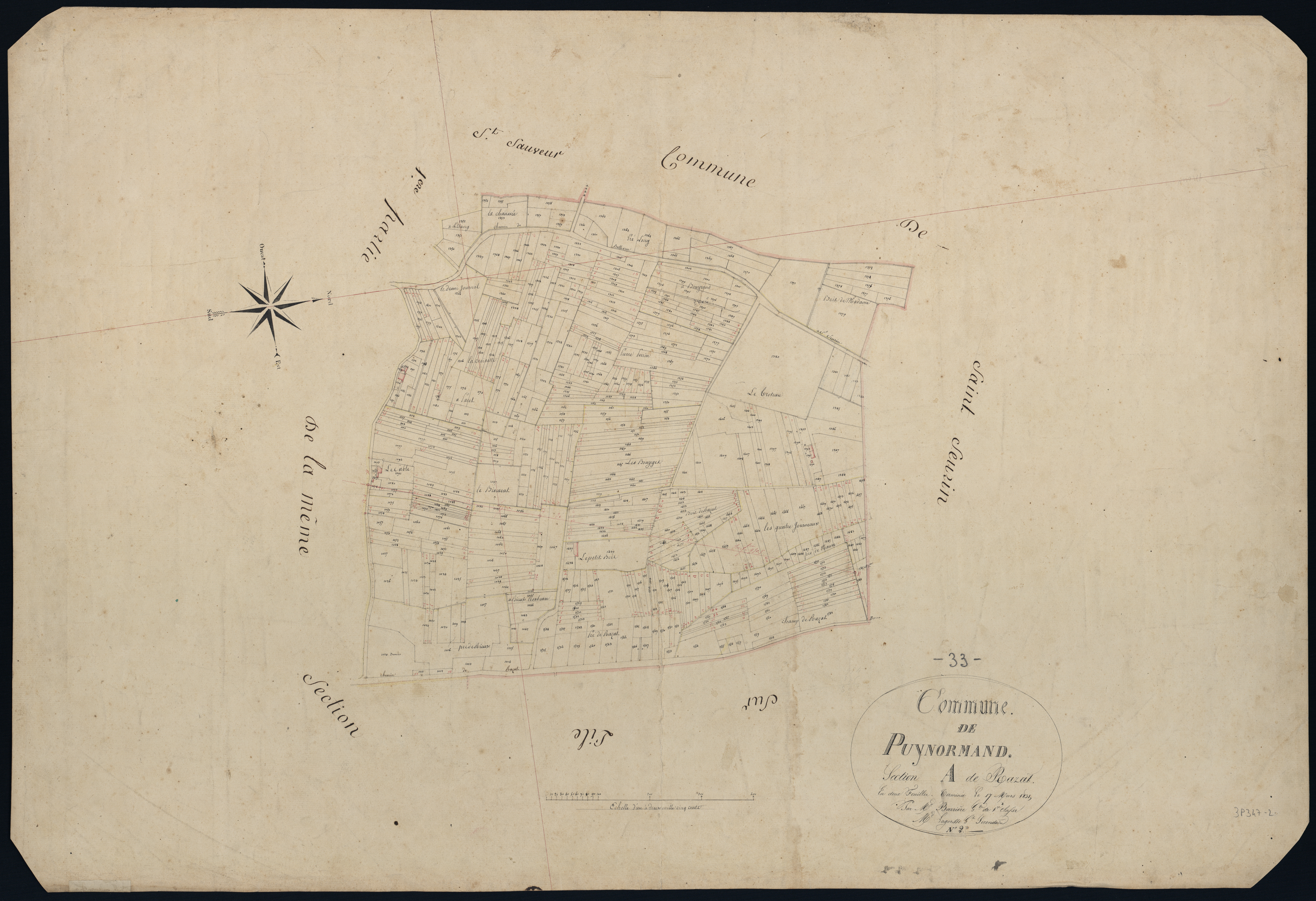 Puynormand - -Section A feuille 1 : Razat