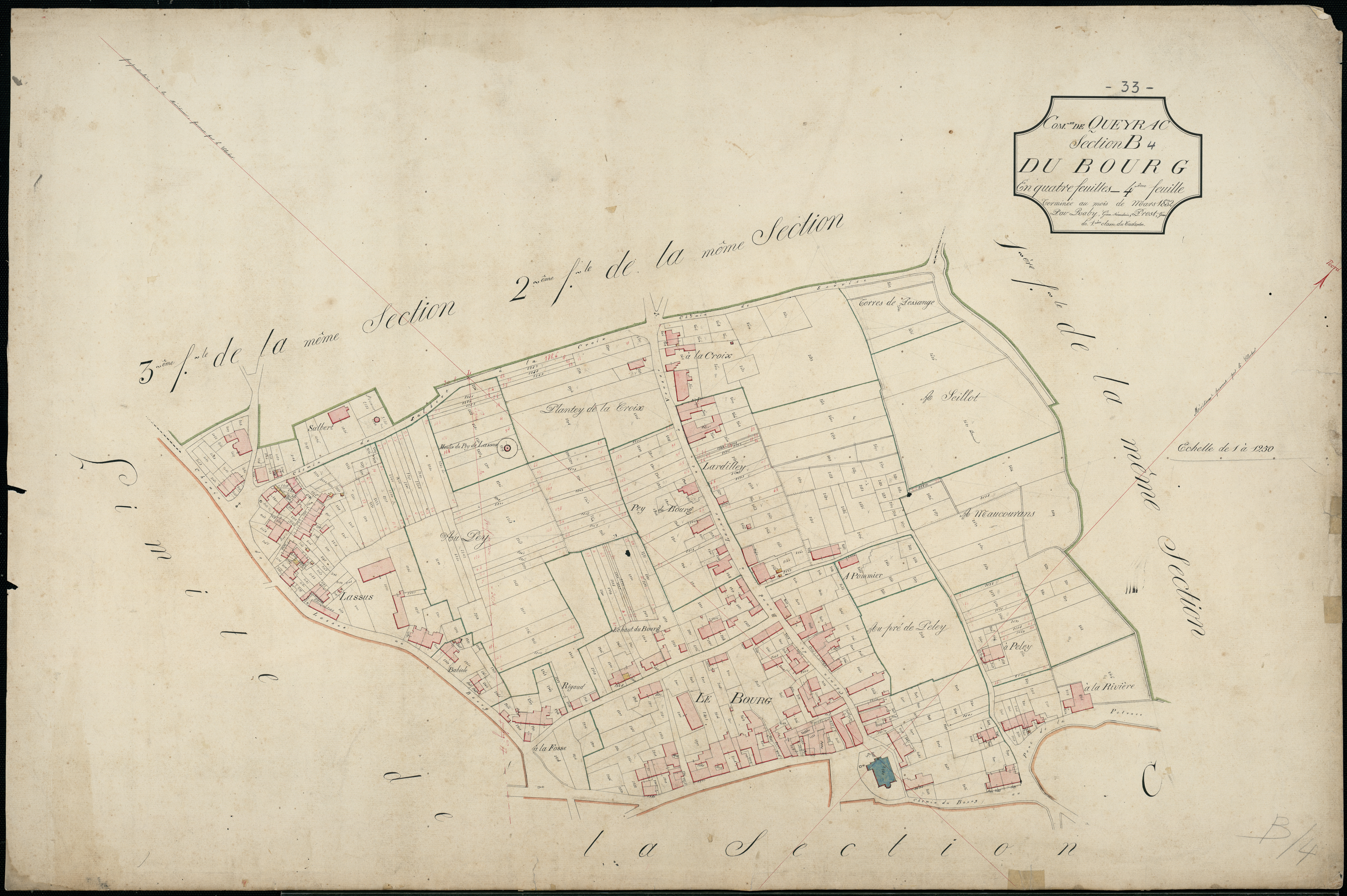 Queyrac - -Section B feuille 4 : Le Bourg