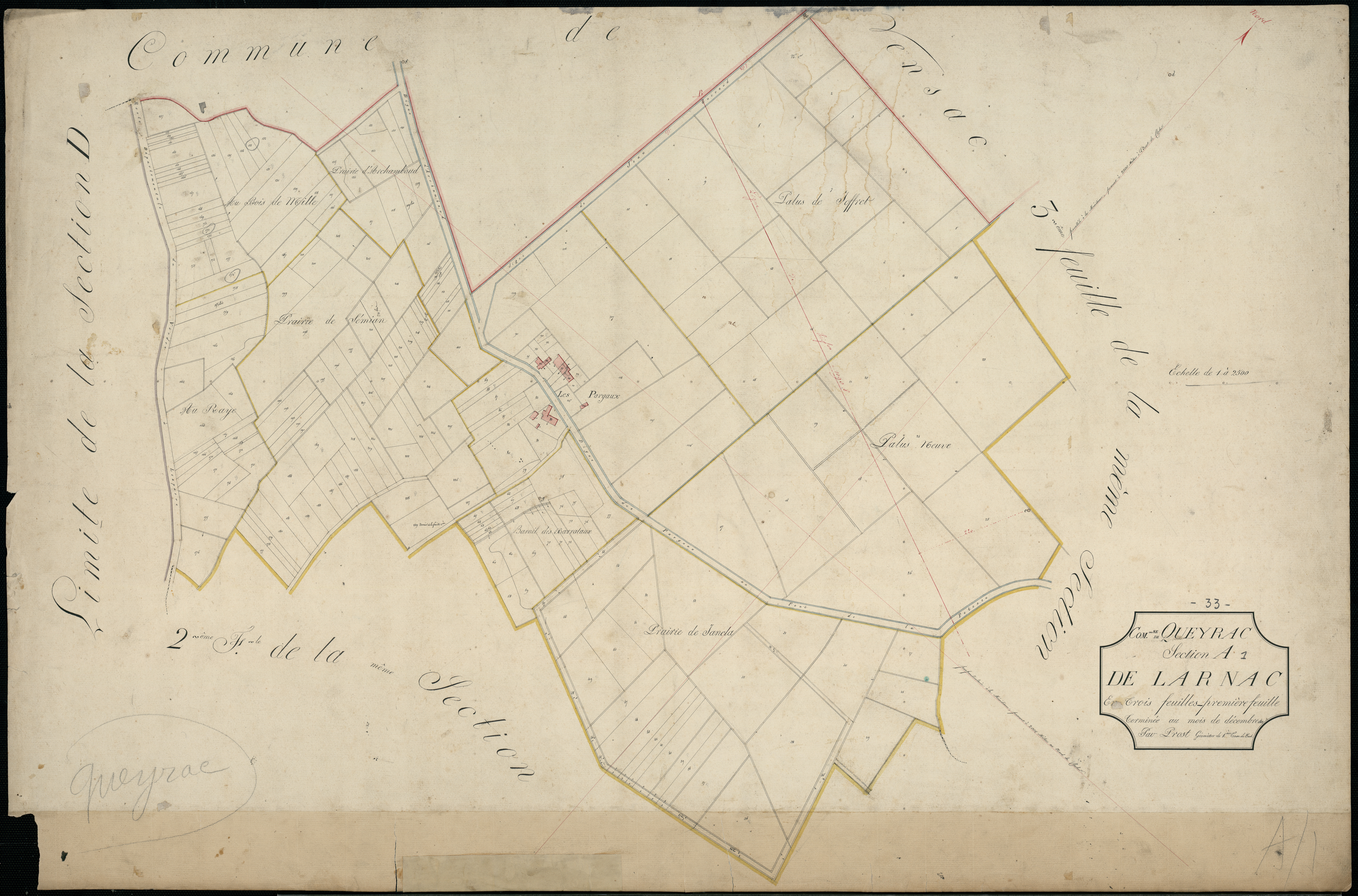 Queyrac - -Section A feuille 1 : Larnac