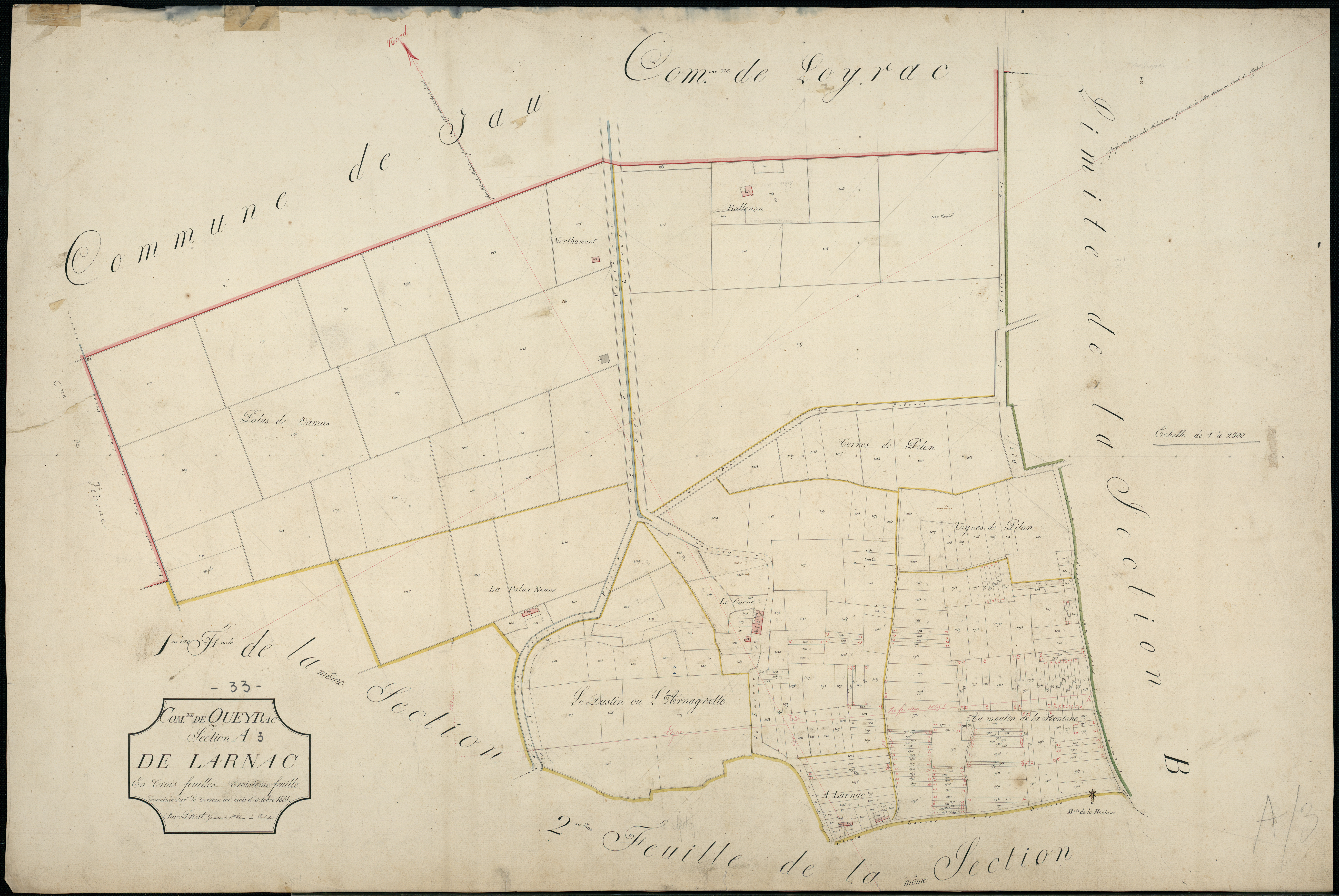 Queyrac - -Section A feuille 3 : Larnac