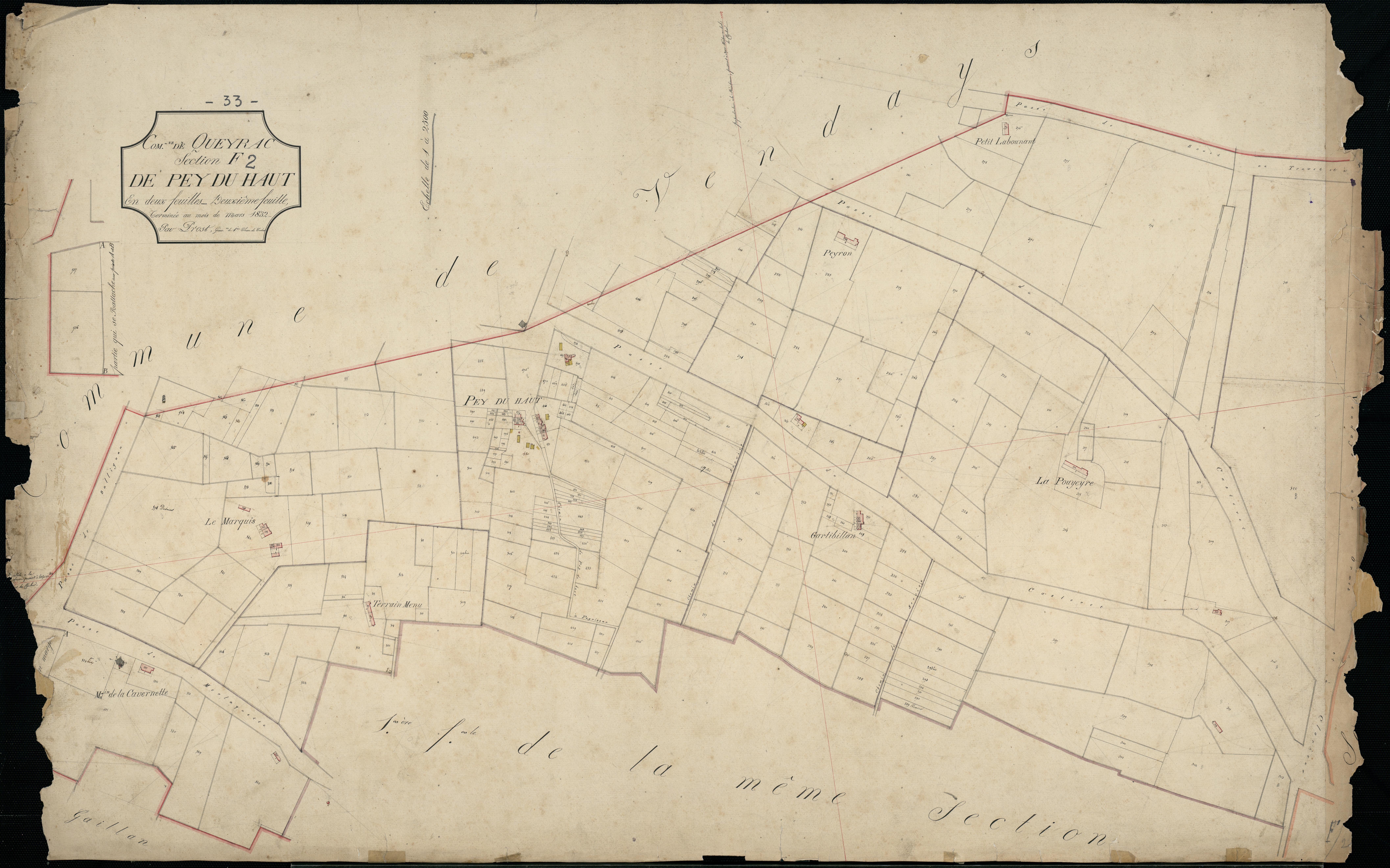 Queyrac - -Section F feuille 2 : Pey-du-Haut