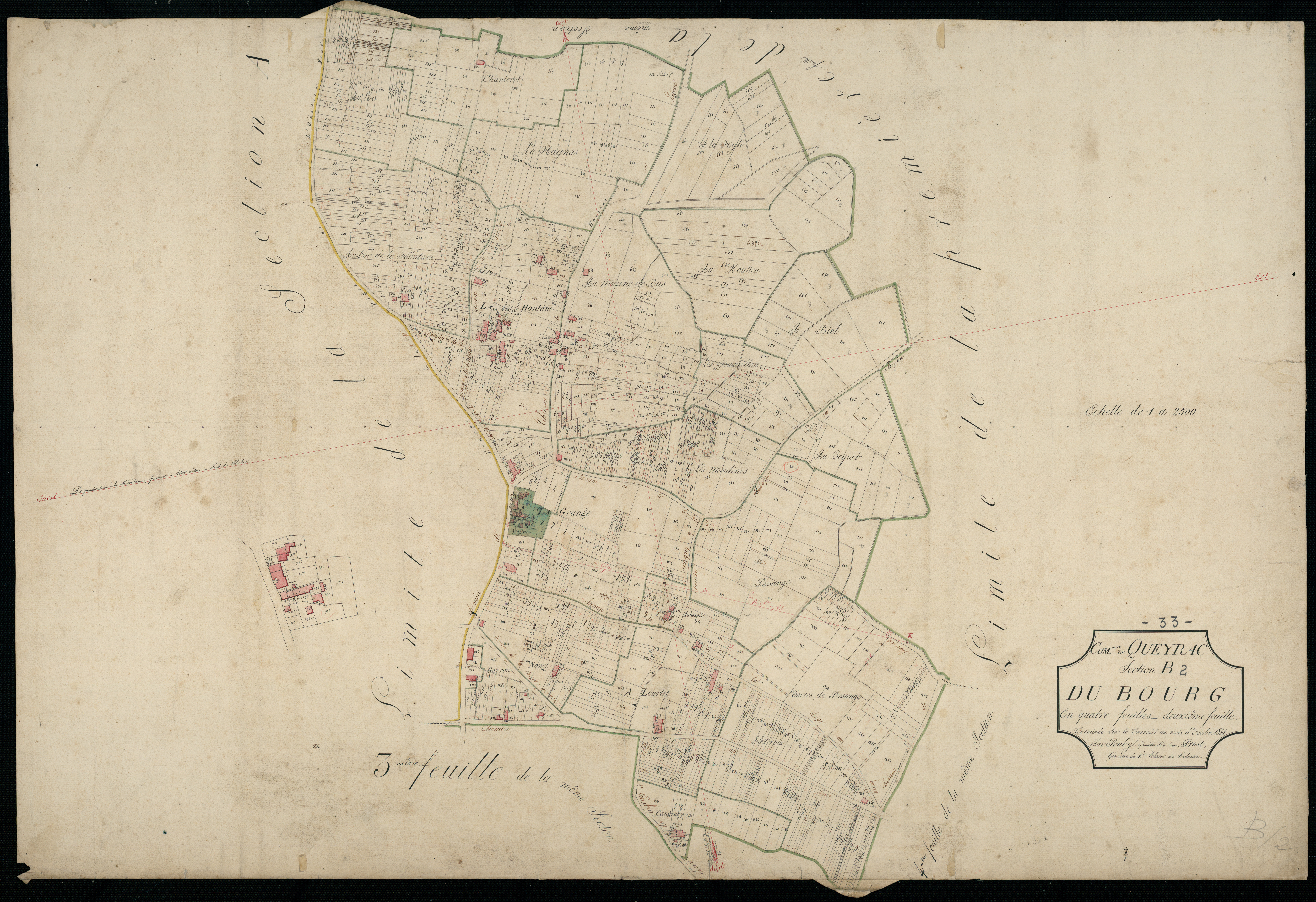 Queyrac - -Section B feuille 2 : Le Bourg
