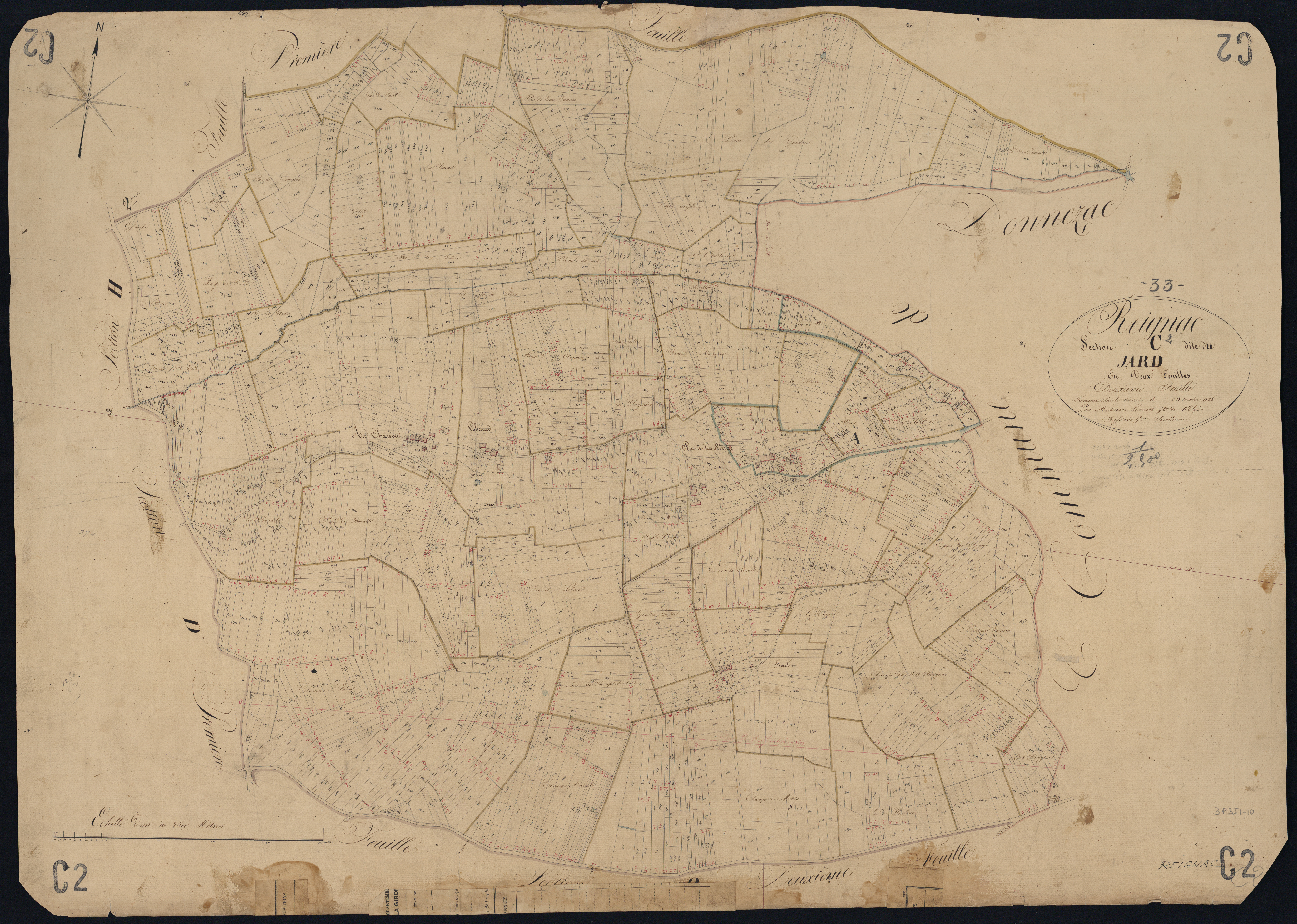 Reignac - -Section B feuille 2, section C feuille 1 : Les Chiches, Le Jard