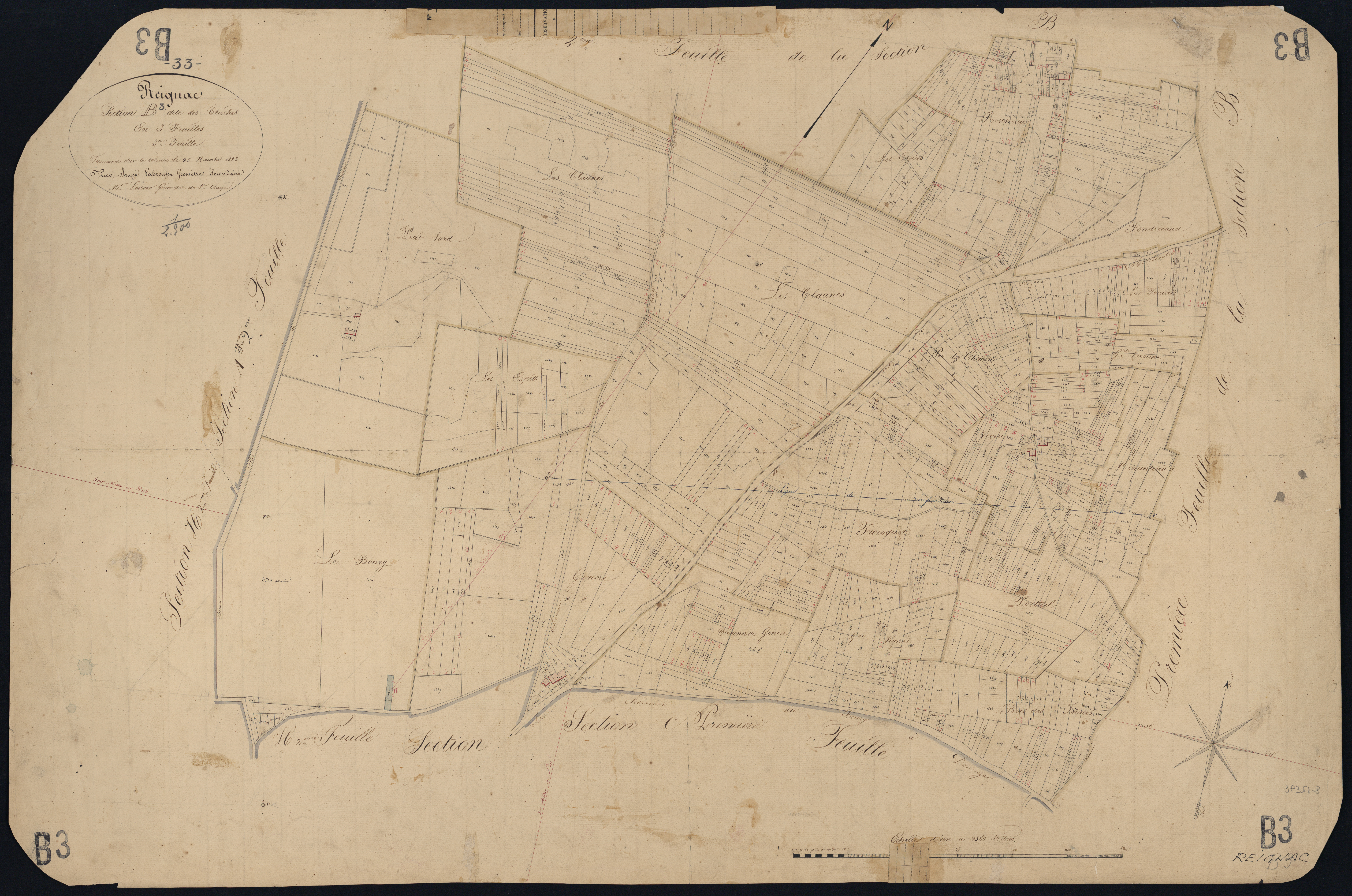 Reignac - -Section B feuille 3 : Les Chiches