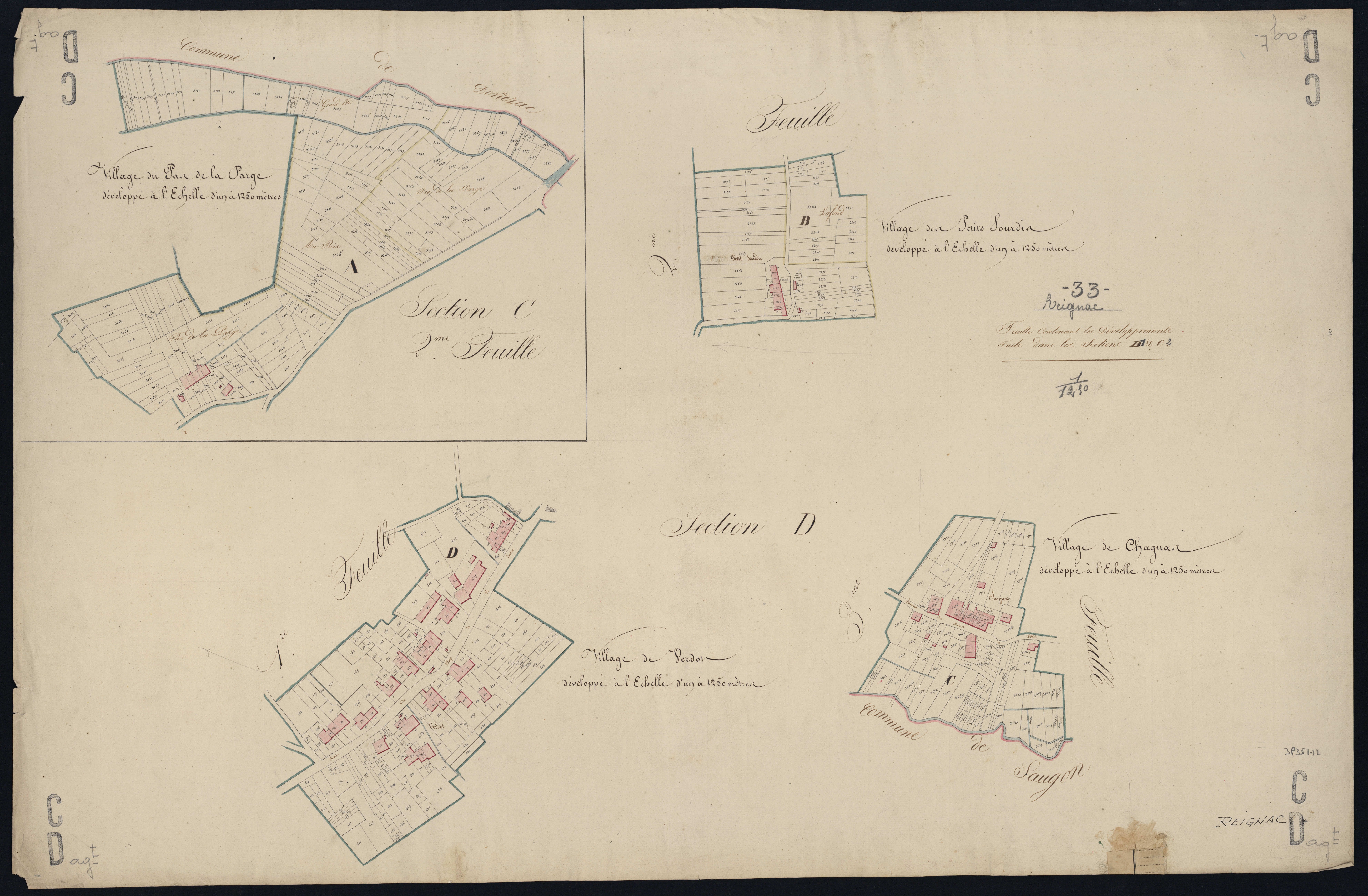 Reignac - -Section D feuille 1 : Verdot